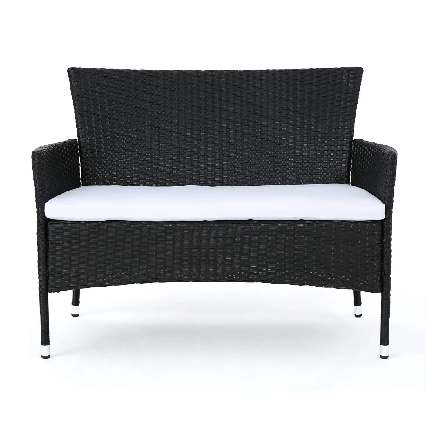 2-Piece Outdoor Rattan Wicker Loveseat Sofa - Image 3