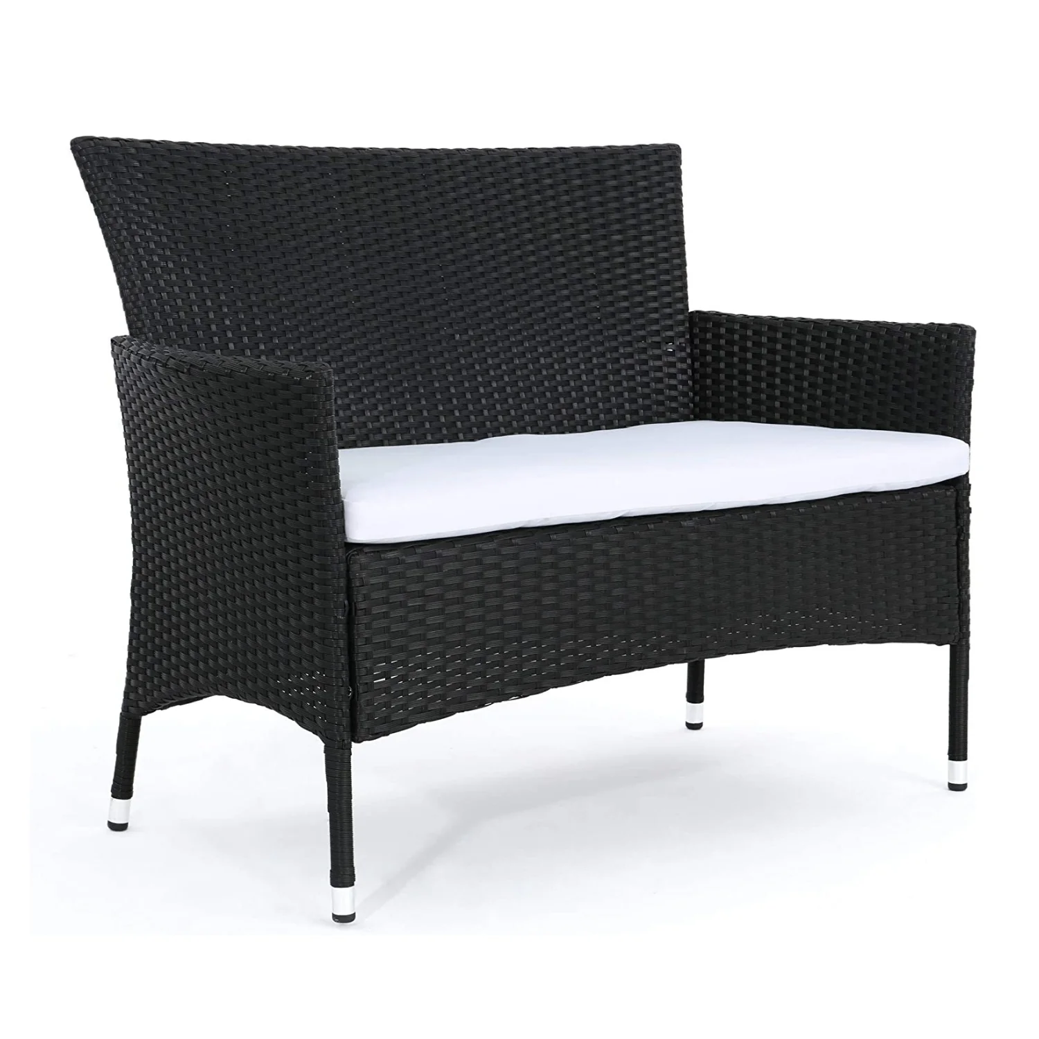 2-Piece Outdoor Rattan Wicker Loveseat Sofa - Image 8