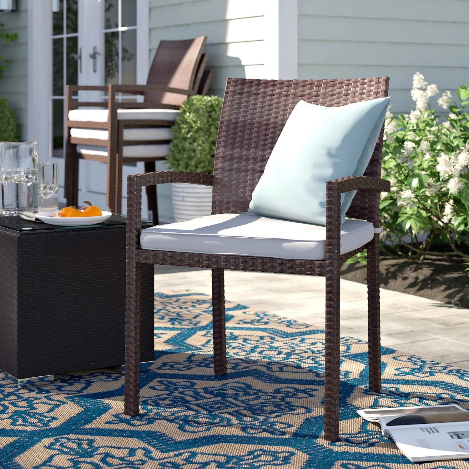 1-Piece Outdoor Rattan Wicker Patio Dining Chair - Image 7