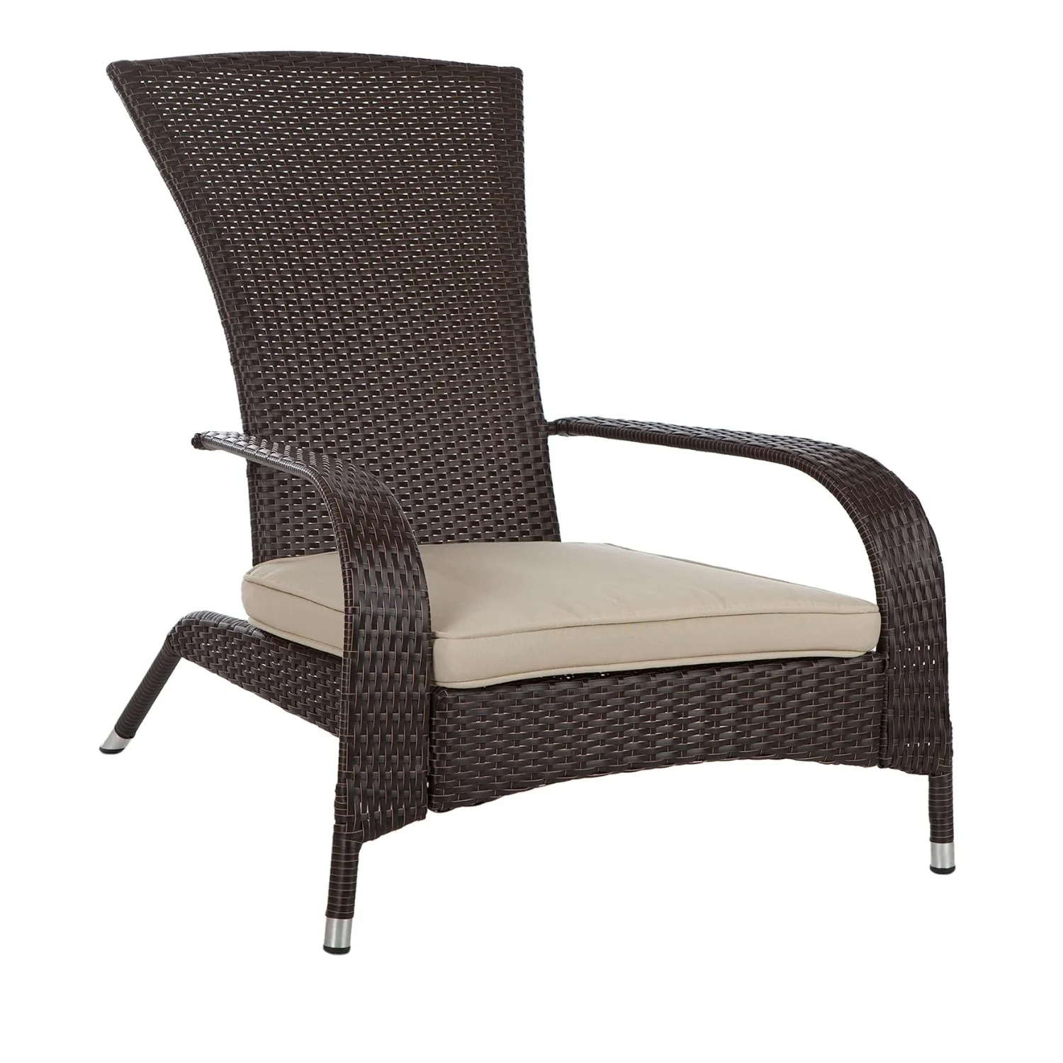 1-Piece Outdoor Wicker Single Seater Adirondack Style Armchair - Image 4