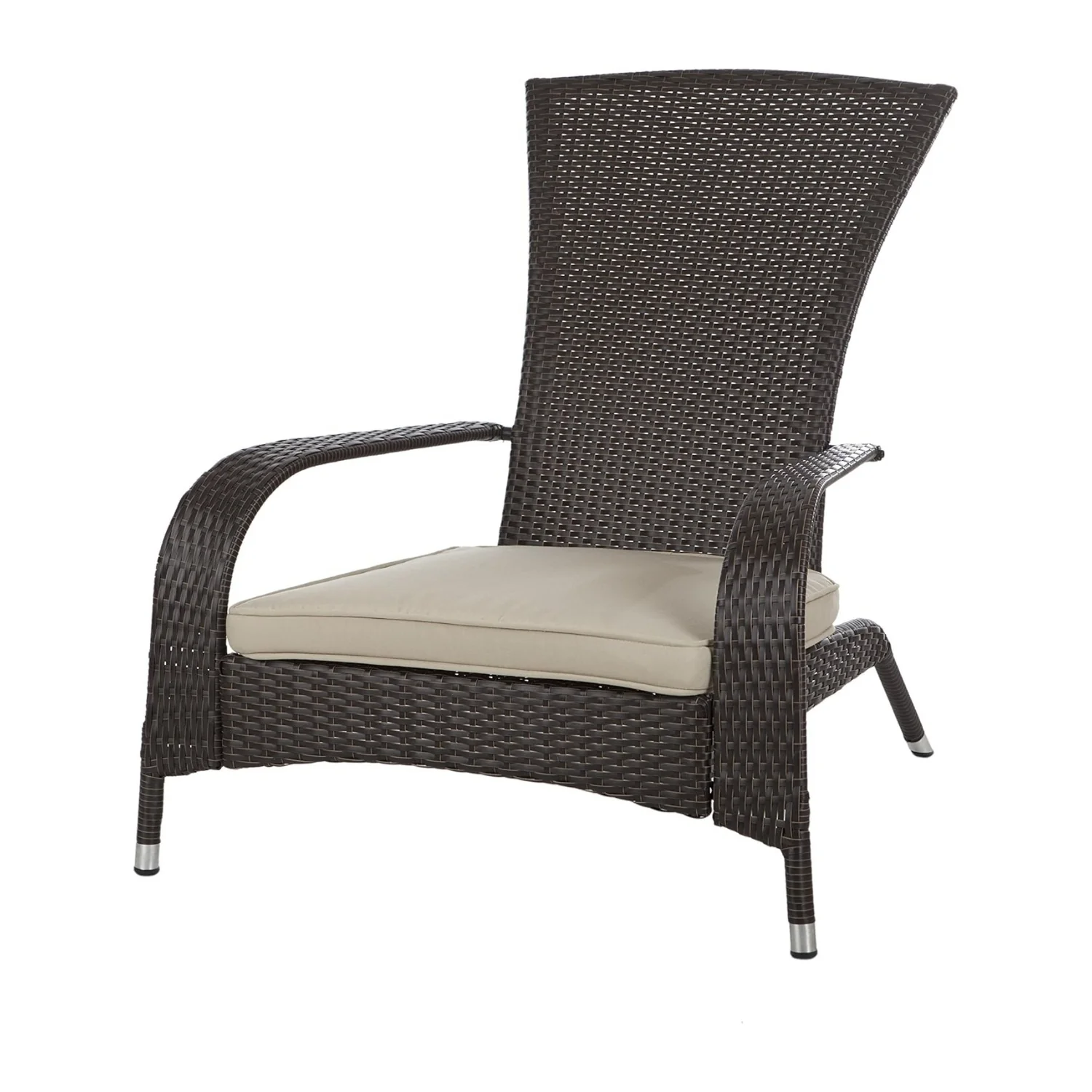 1-Piece Outdoor Wicker Single Seater Adirondack Style Armchair - Image 9