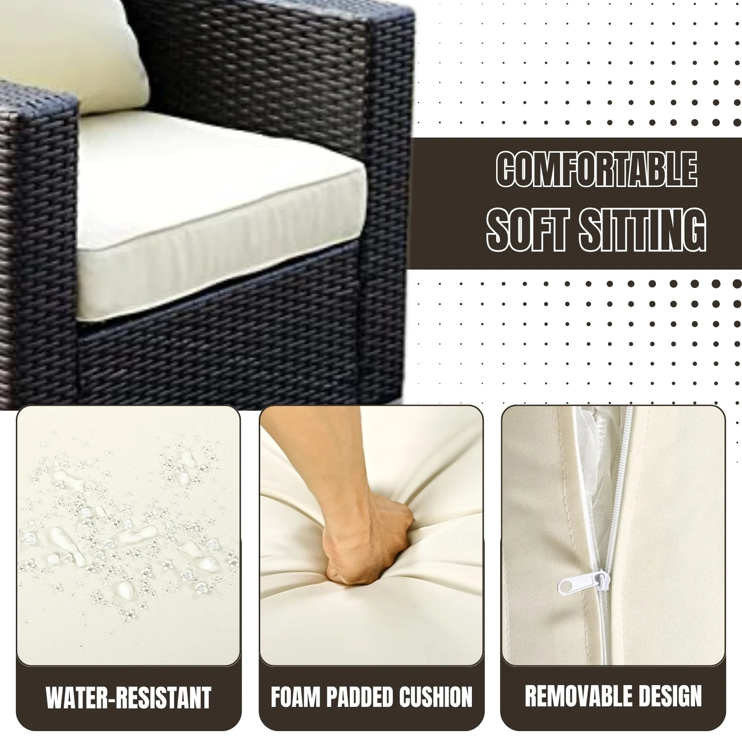 1-Piece Outdoor Wicker Single Seater Sofa - Image 6