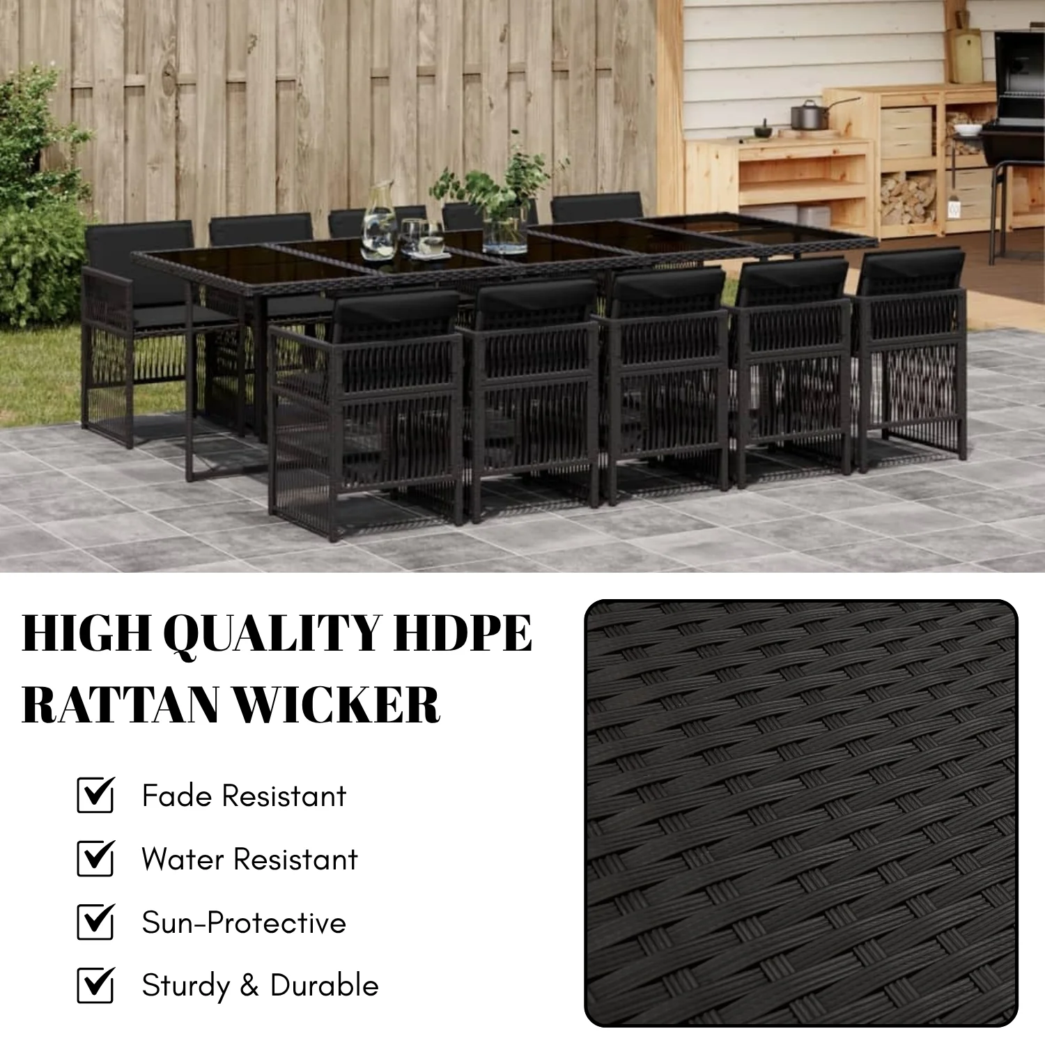 10 Seater Outdoor Rattan Wicker Dinning Set - Image 5