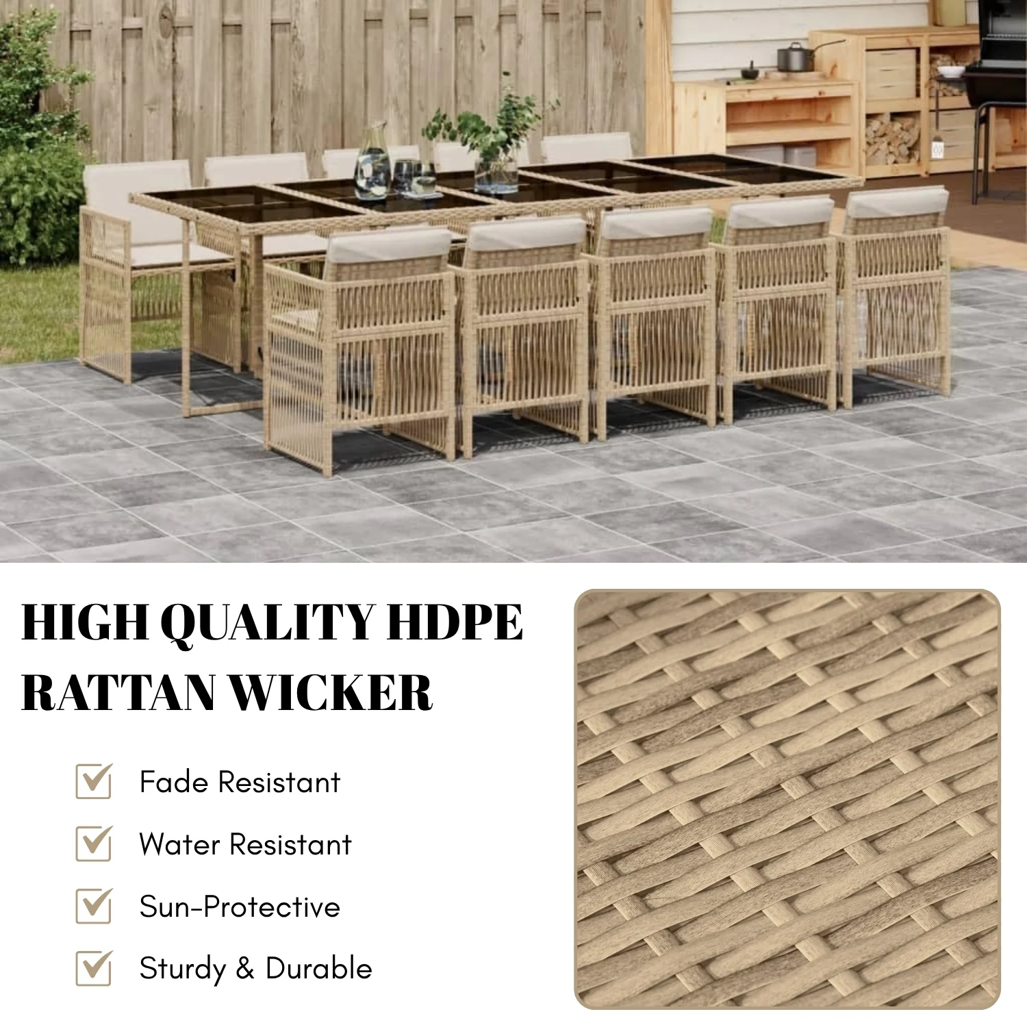 10 Seater Outdoor Rattan Wicker Dinning Set - Image 5