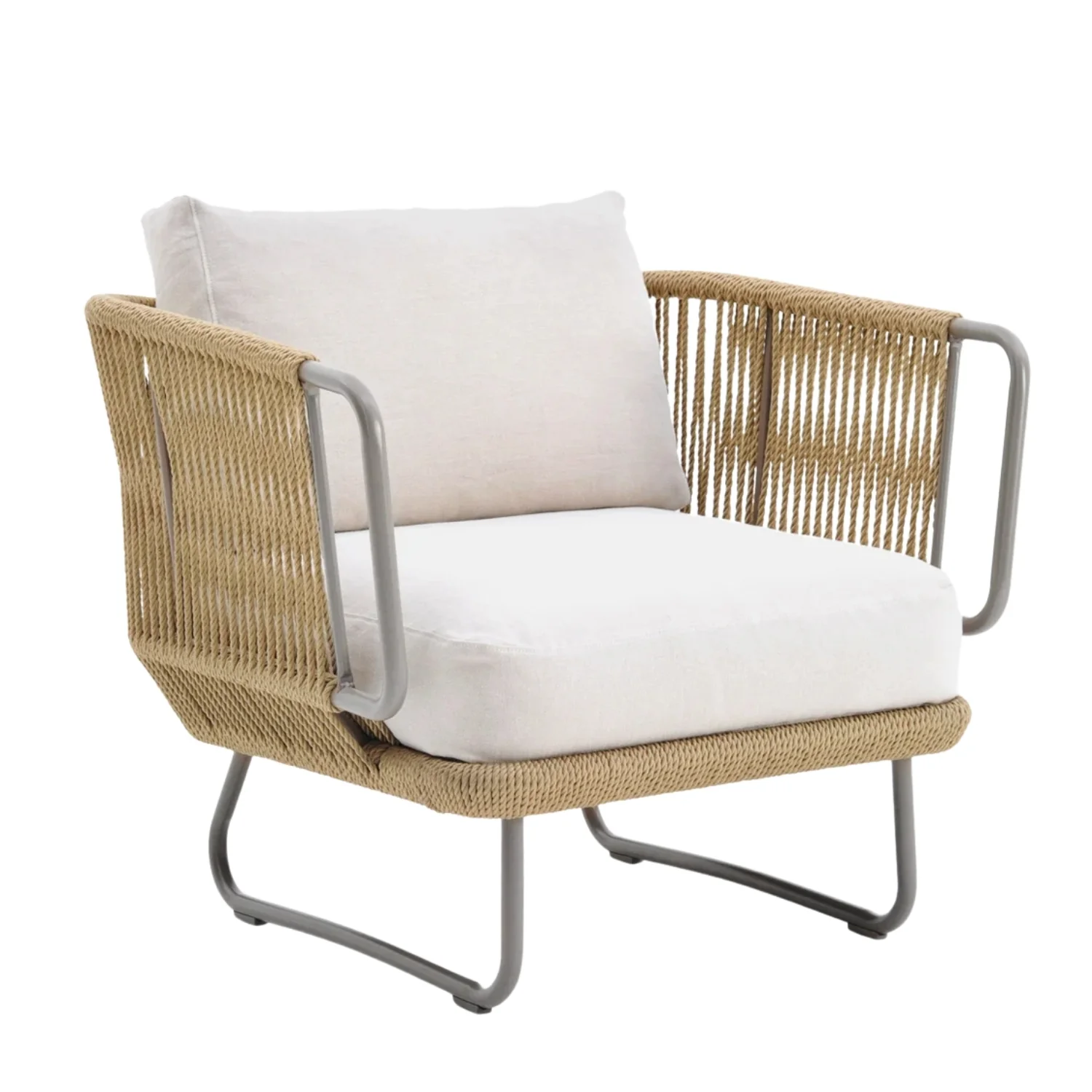10 Seater Outdoor Rope Sofa Set with Ottoman, Loungers, Center Table & Side Tables - Image 5