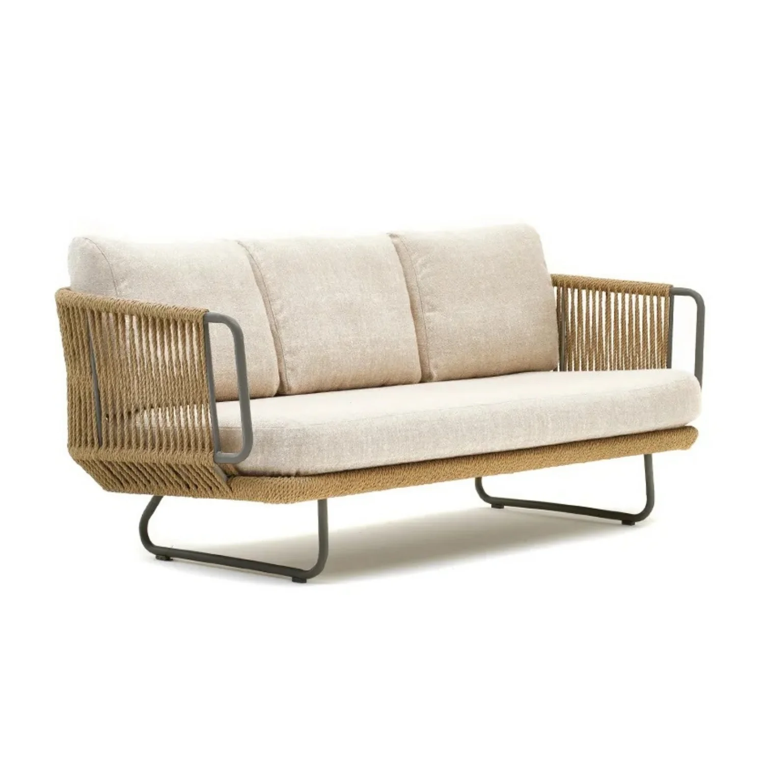 10 Seater Outdoor Rope Sofa Set with Ottoman, Loungers, Center Table & Side Tables - Image 6