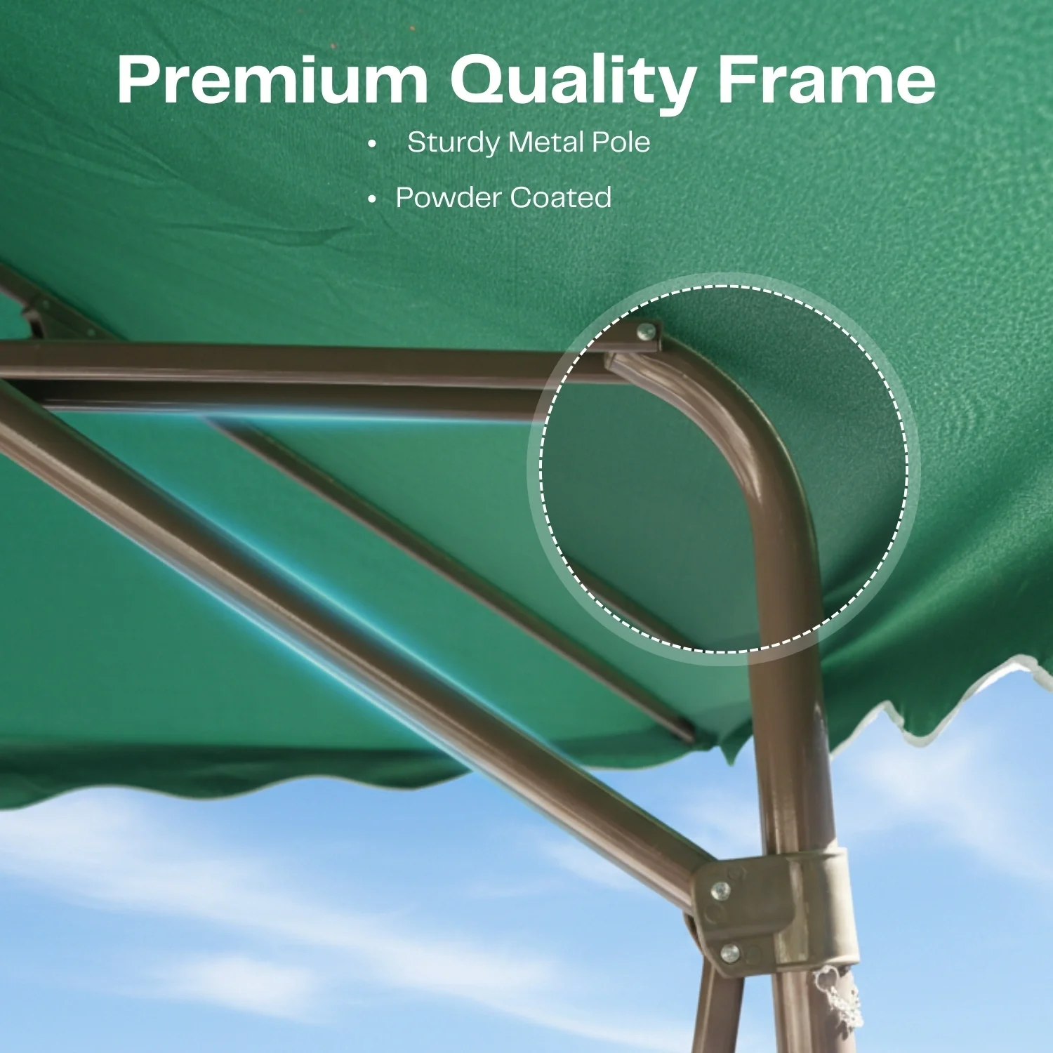 10ft Side Pole Square Shape Outdoor Umbrella With Granite Base (Green) - Image 5