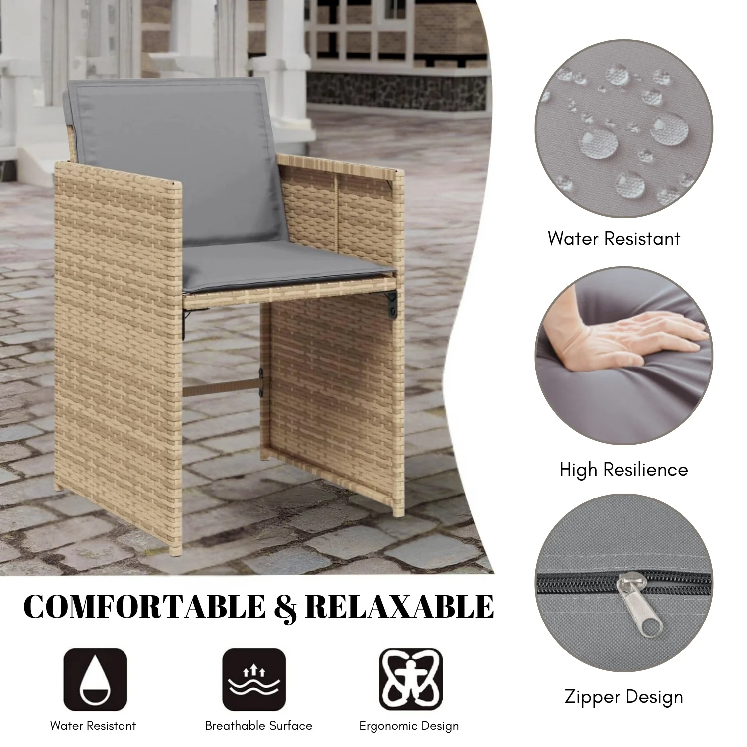 11-Piece Outdoor Rattan Wicker Dinning Set - Image 6