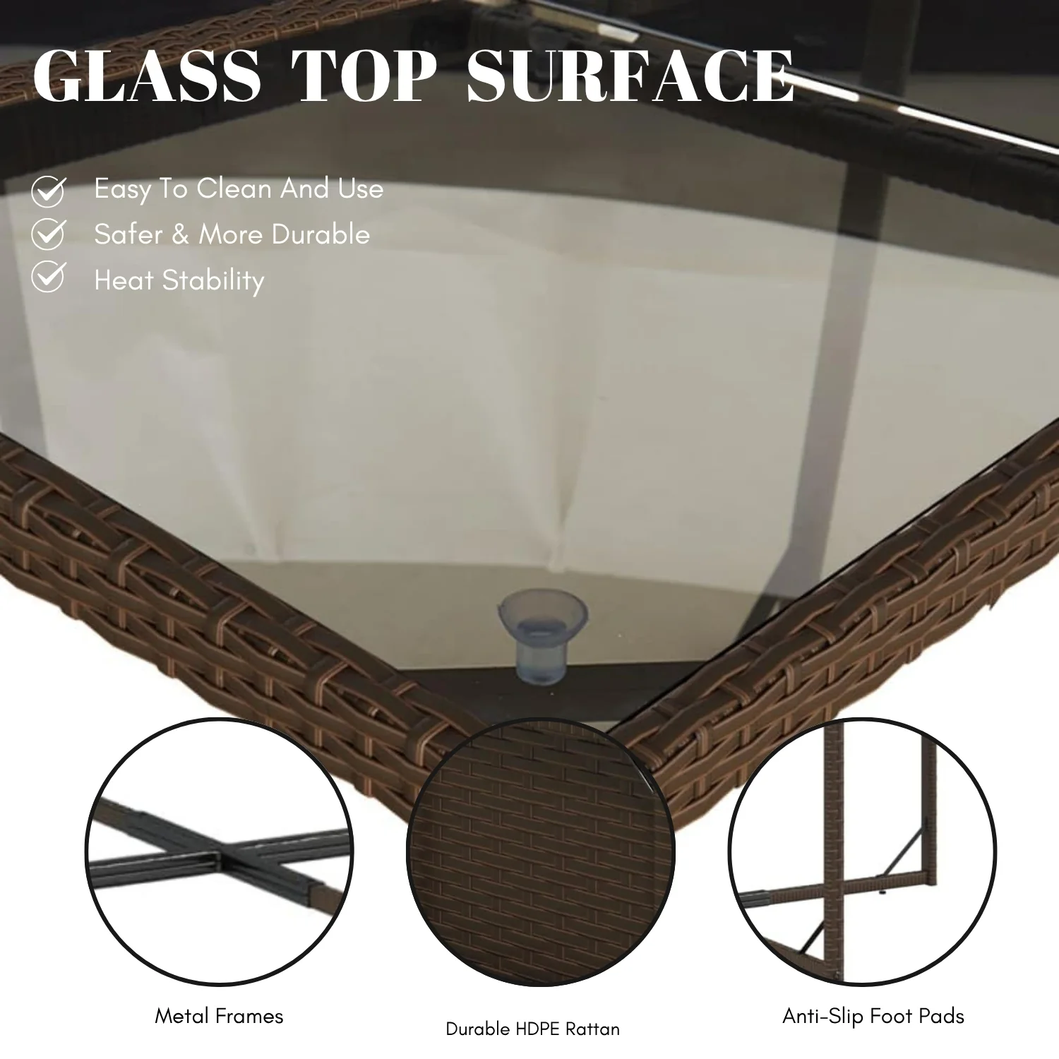 11-Piece Outdoor Rattan Wicker Dinning Set - Image 7