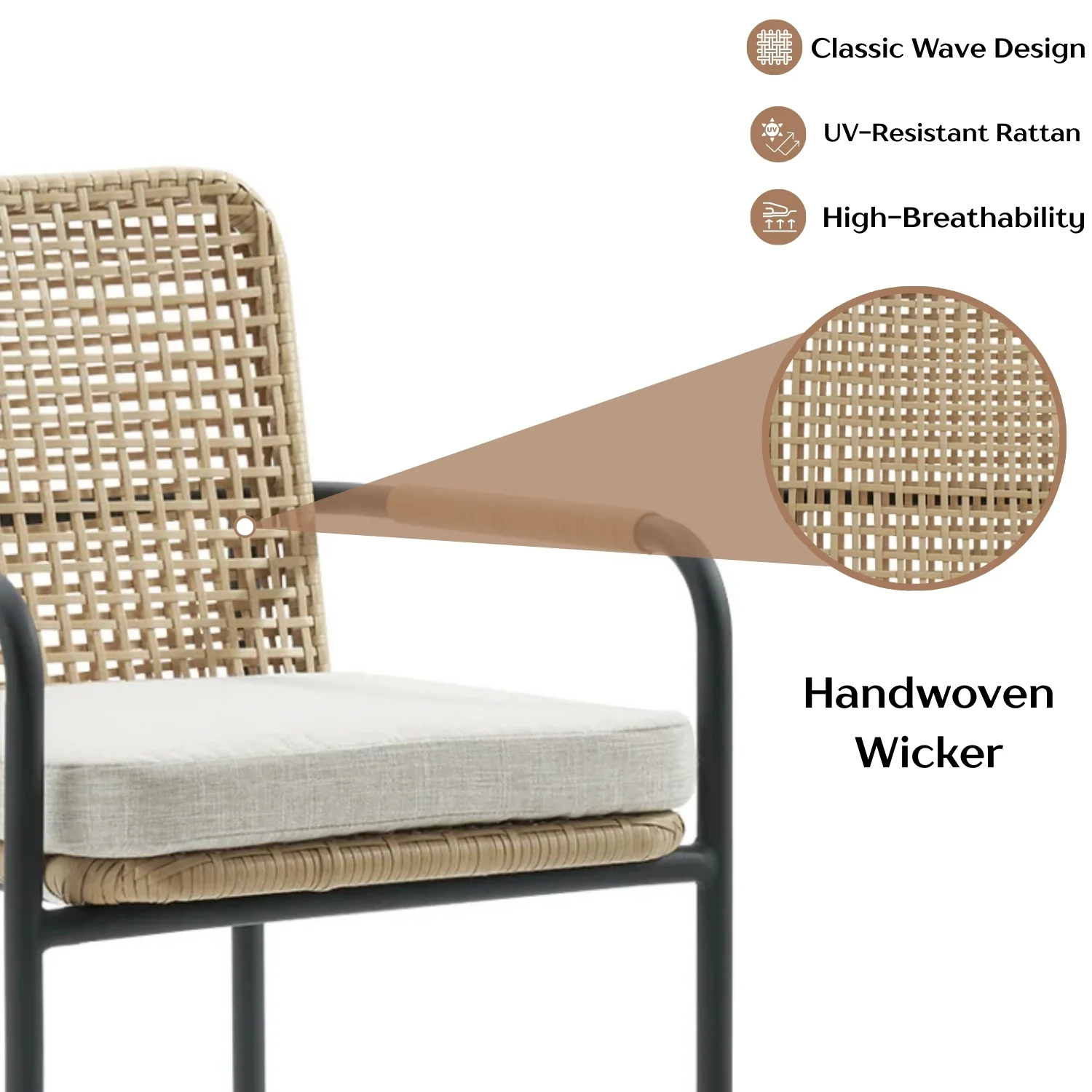2-Piece Outdoor Rattan Wicker Patio Chairs - Image 6