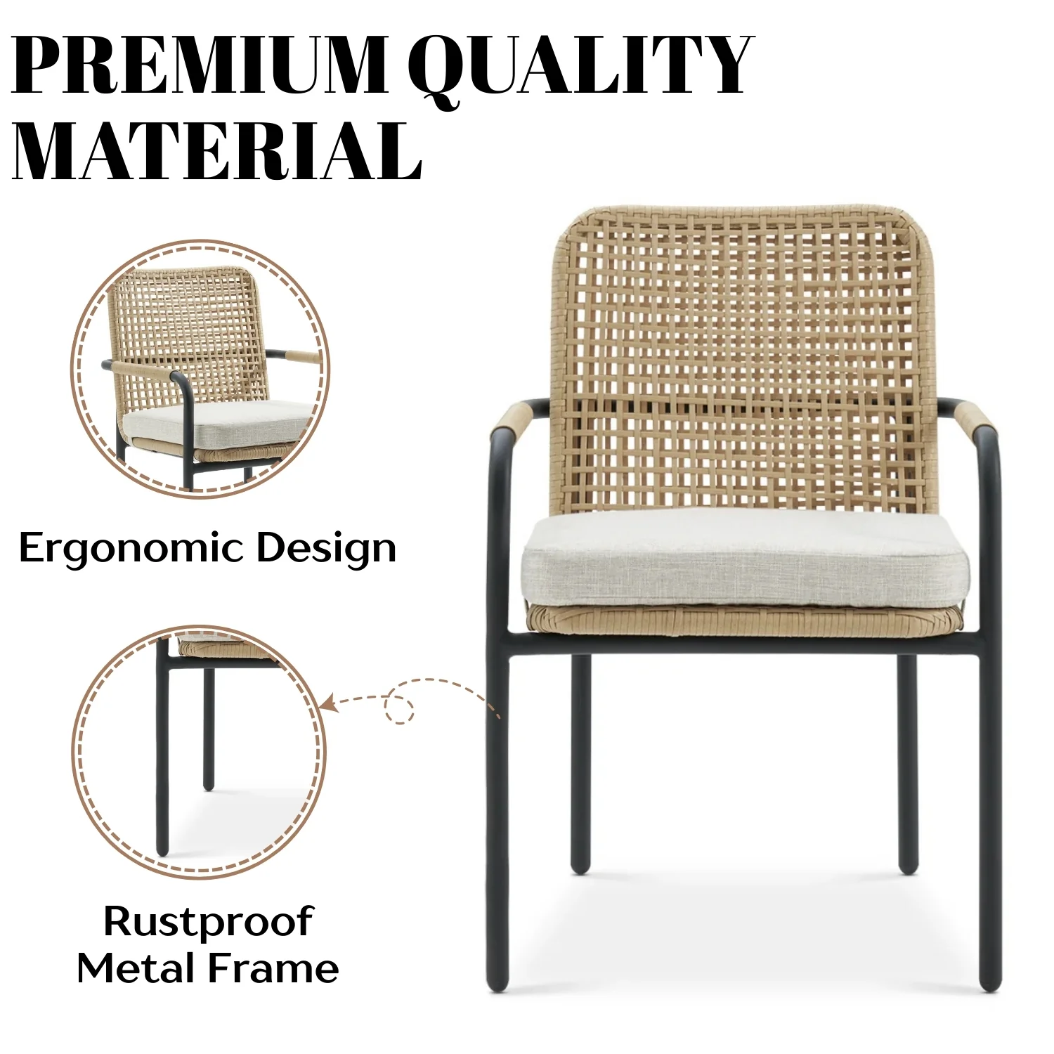 2-Piece Outdoor Rattan Wicker Patio Chairs - Image 8
