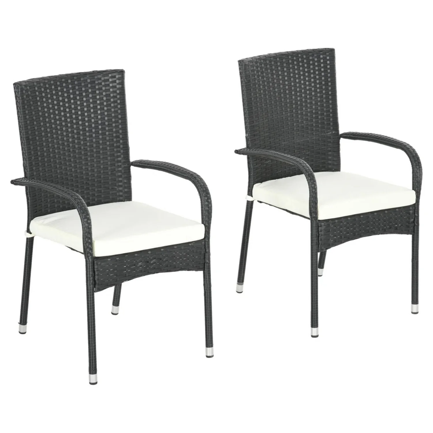 2-Piece Outdoor Rattan Wicker Patio Dining Chairs - Image 4