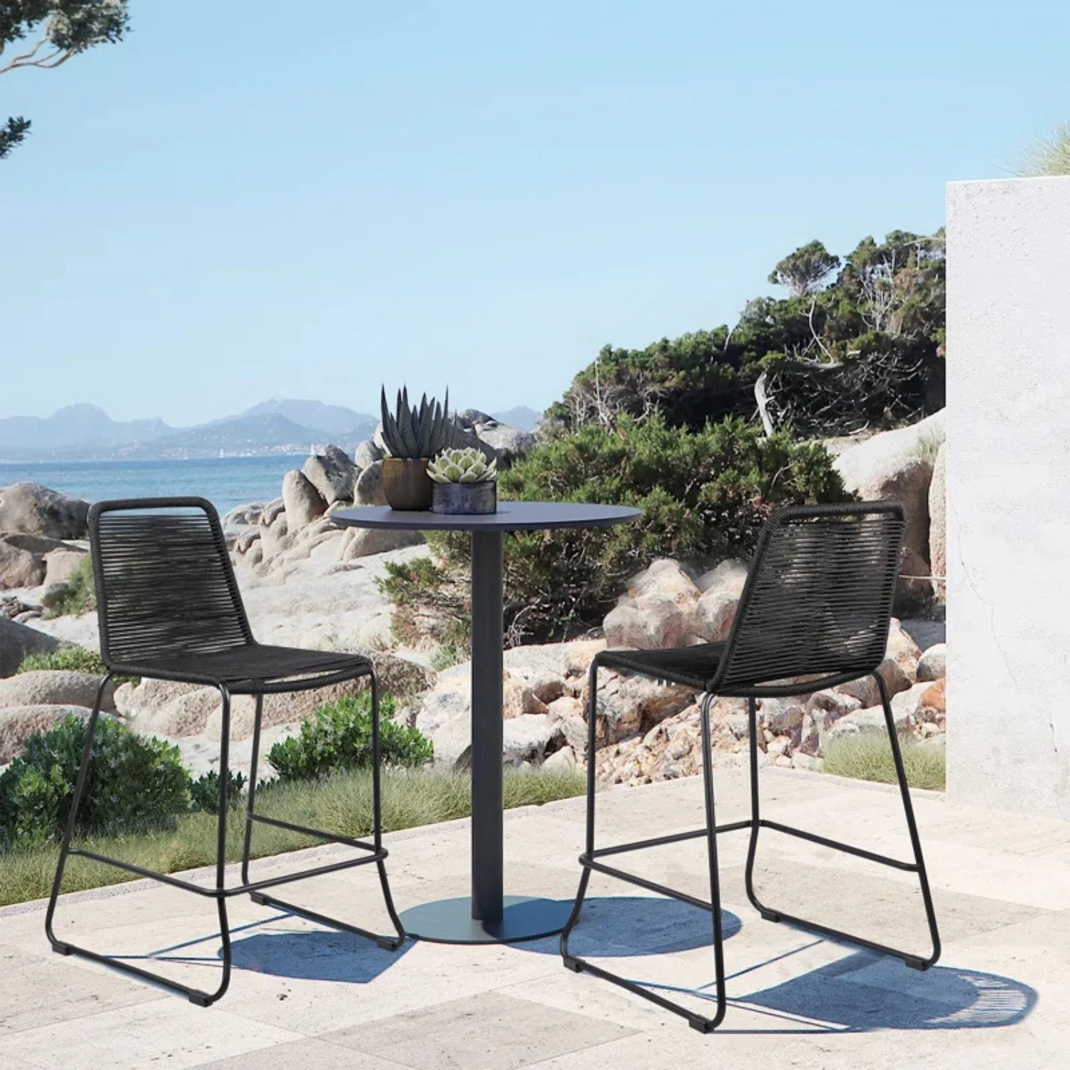 2-Piece Outdoor Rope Bar Chairs – Stylish Comfort Built to Last - Image 8