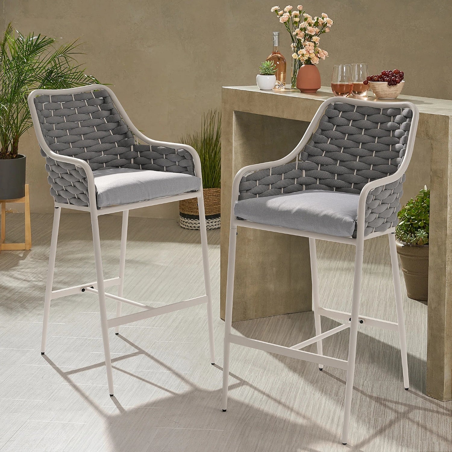 2-Piece Outdoor Rope Bar Chairs – Stylish Comfort Built to Last - Image 10