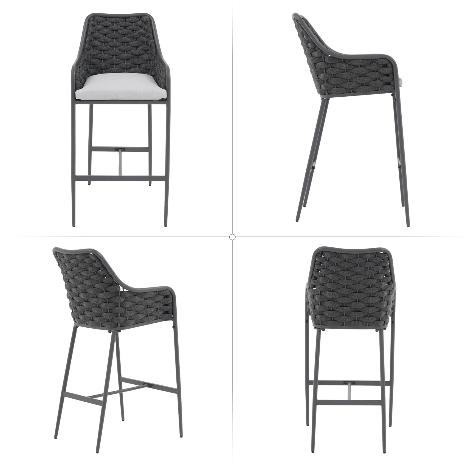 2-Piece Outdoor Rope Bar Chairs – Stylish Comfort Built to Last - Image 11