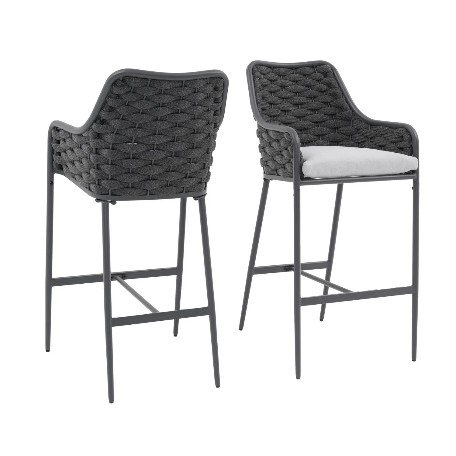 2-Piece Outdoor Rope Bar Chairs – Stylish Comfort Built to Last - Image 4
