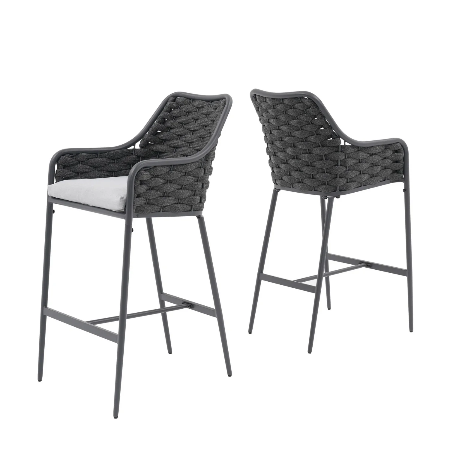 2-Piece Outdoor Rope Bar Chairs – Stylish Comfort Built to Last - Image 8