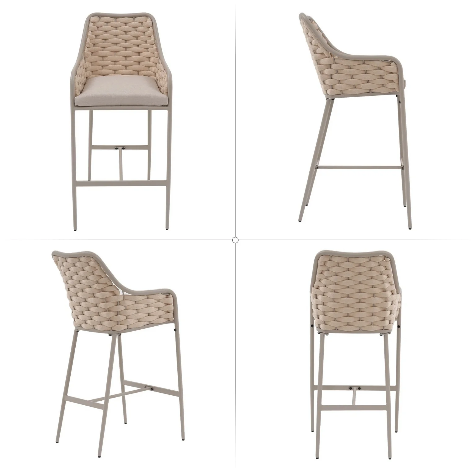2-Piece Outdoor Rope Bar Chairs – Stylish Comfort Built to Last - Image 11