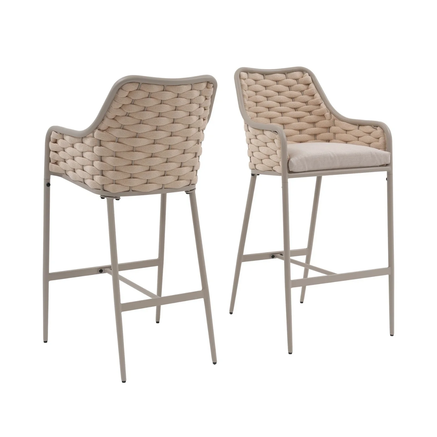2-Piece Outdoor Rope Bar Chairs – Stylish Comfort Built to Last - Image 4