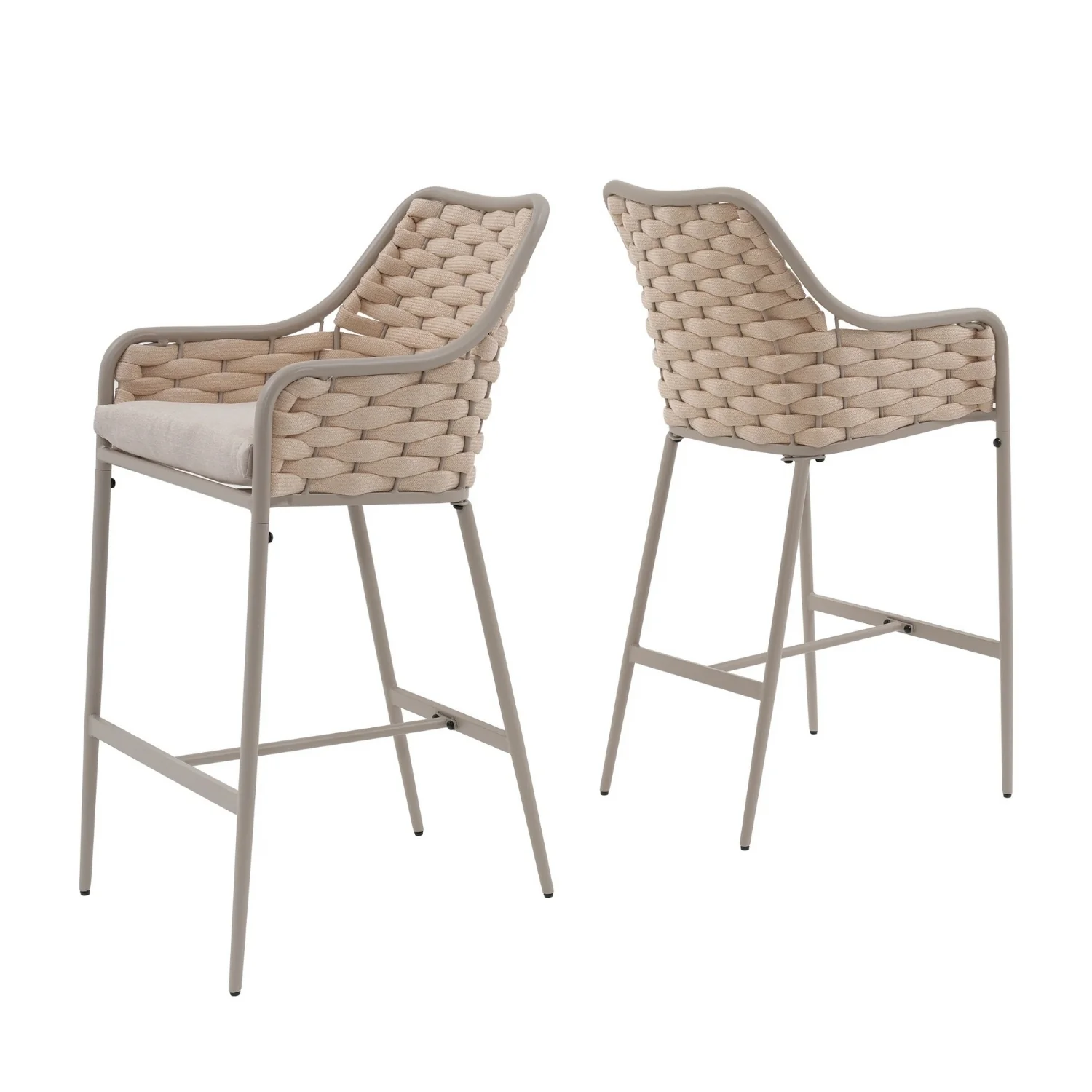 2-Piece Outdoor Rope Bar Chairs – Stylish Comfort Built to Last - Image 8