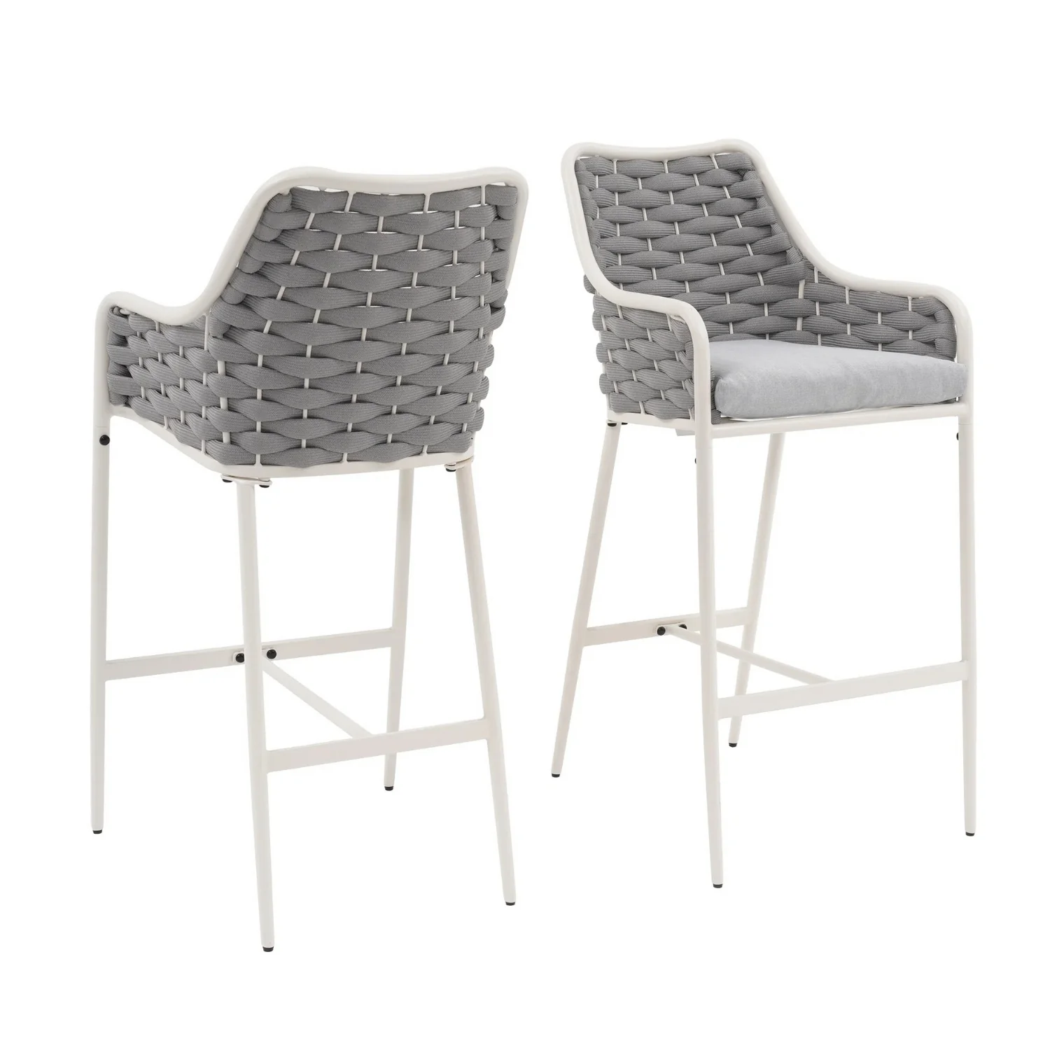 2-Piece Outdoor Rope Bar Chairs – Stylish Comfort Built to Last - Image 4