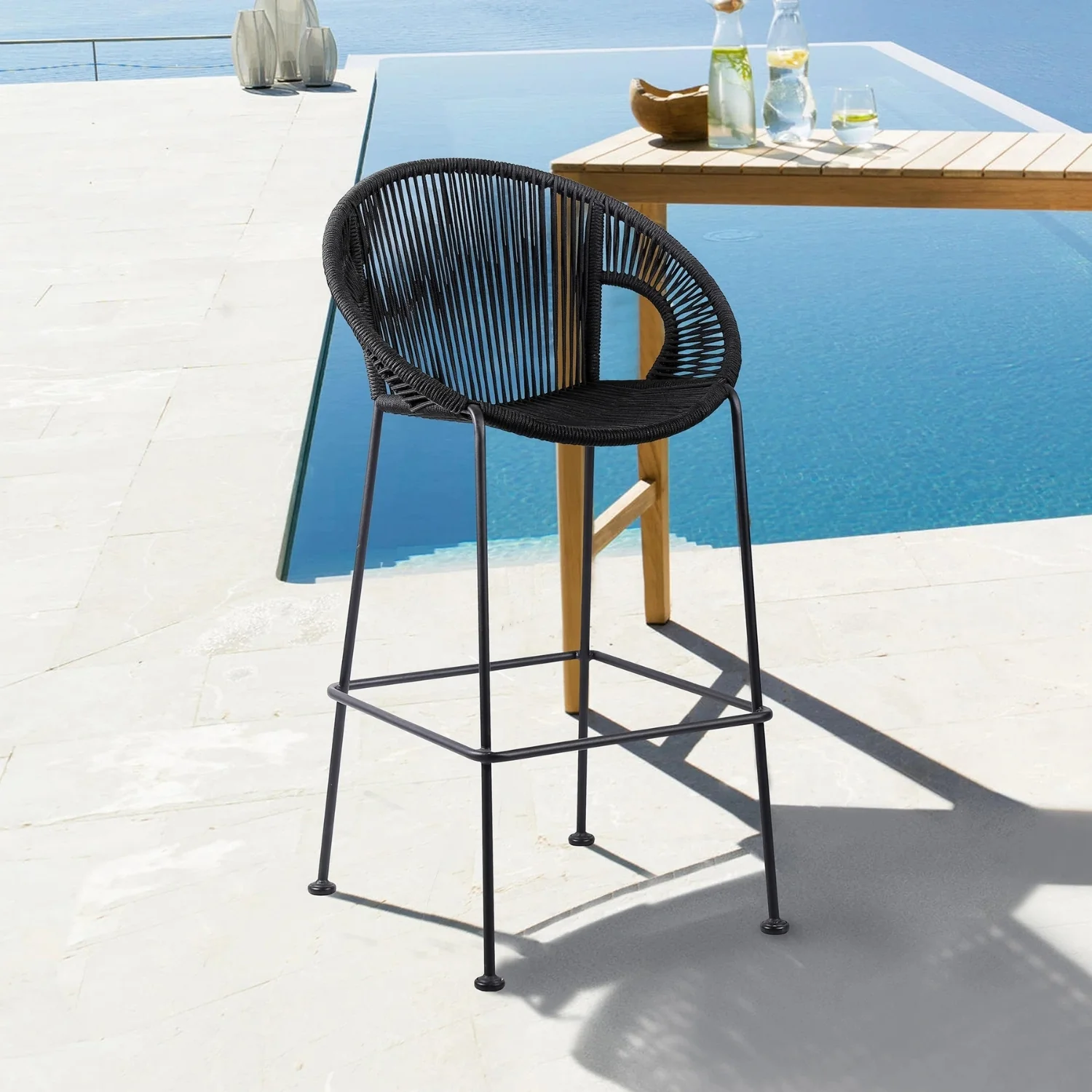 2-Piece Outdoor Rope Bar Chairs – Stylish Comfort Built to Last - Image 10