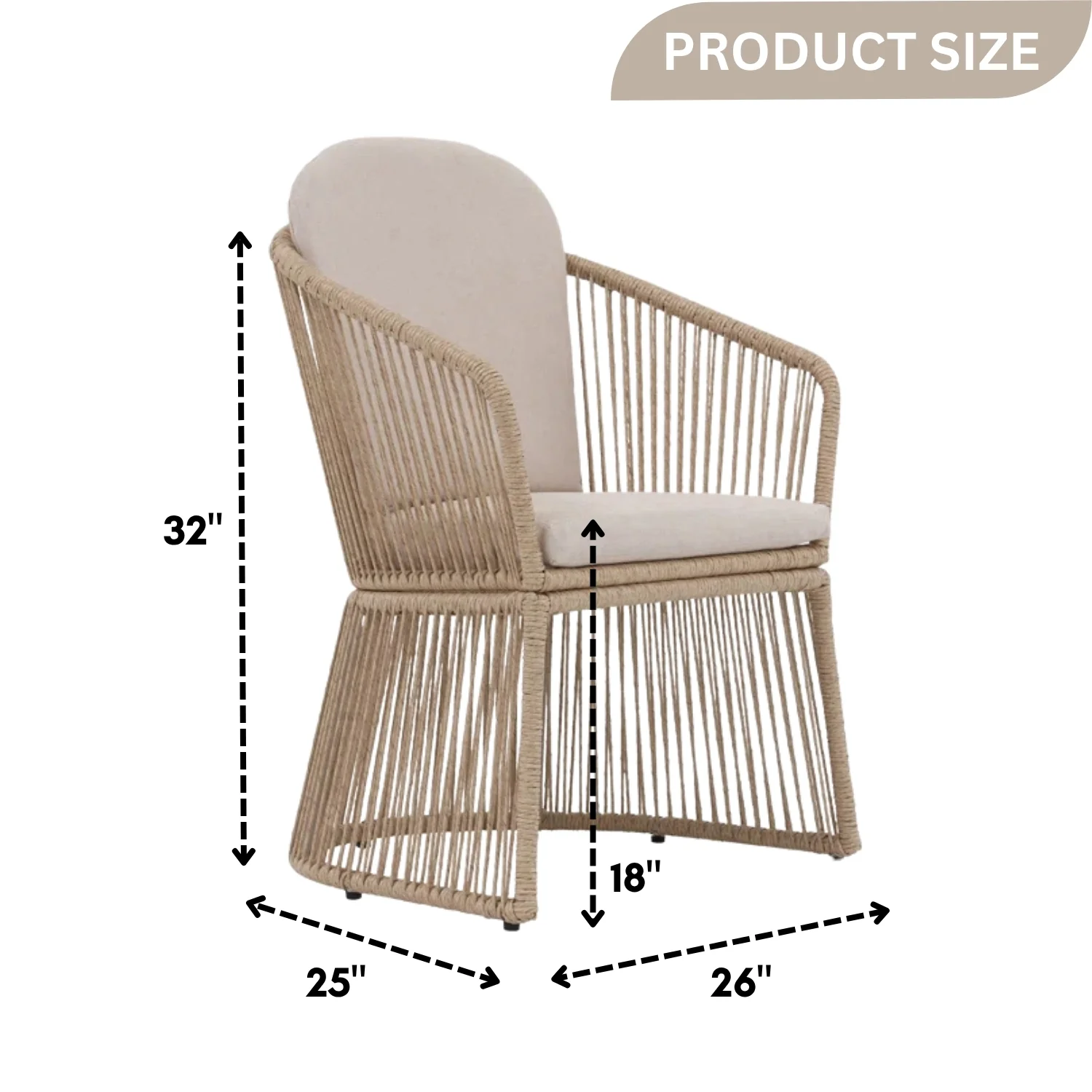 2-Piece Outdoor Rope Patio Chairs - Image 2