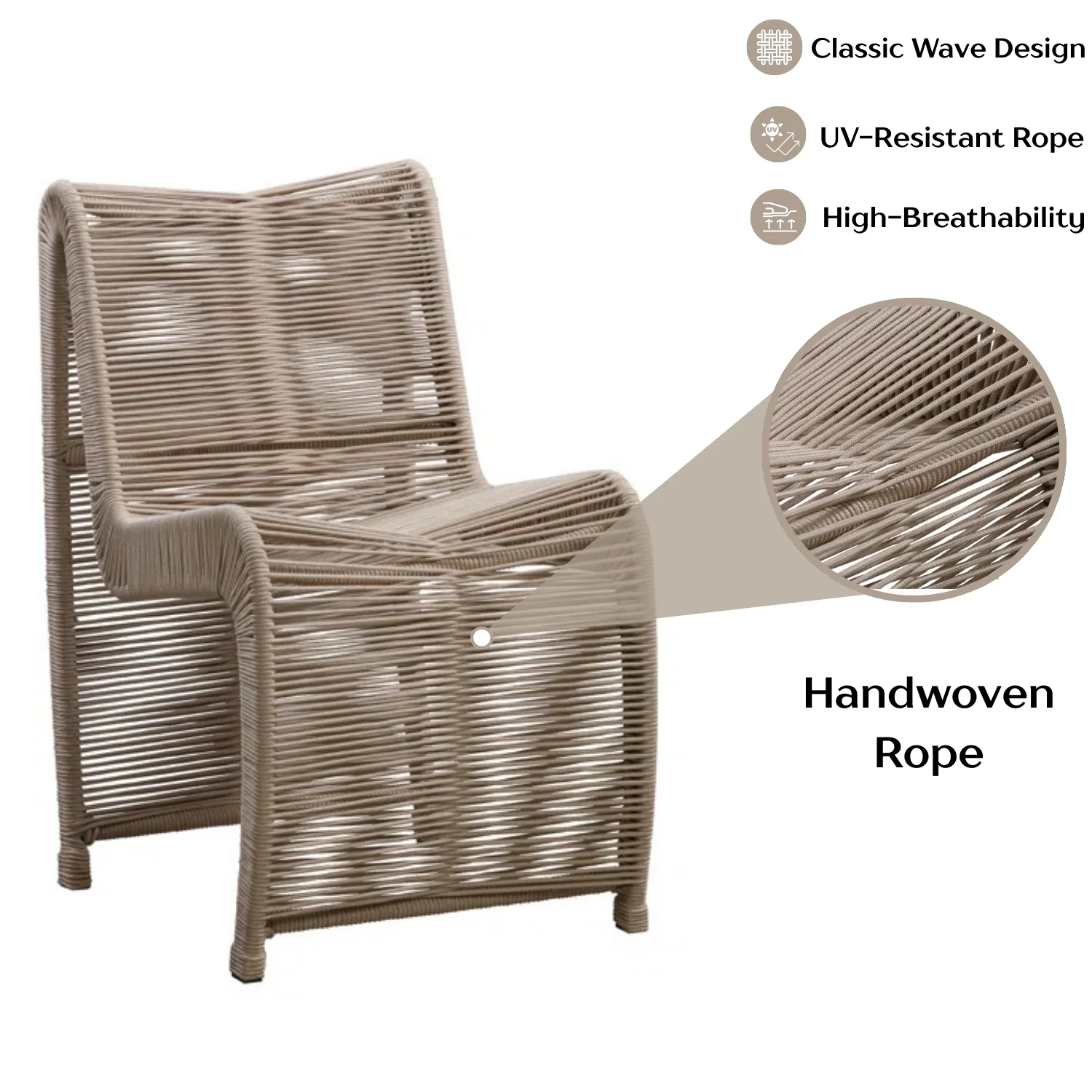 2-Piece Outdoor Rope Patio Chairs - Image 6