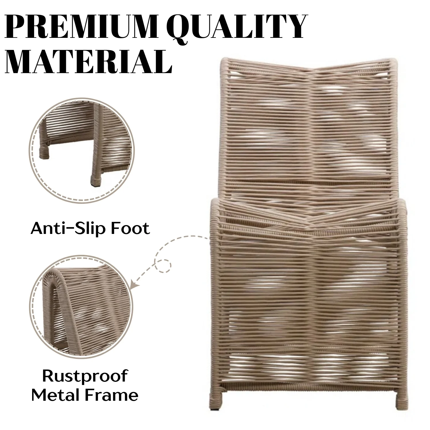 2-Piece Outdoor Rope Patio Chairs - Image 7