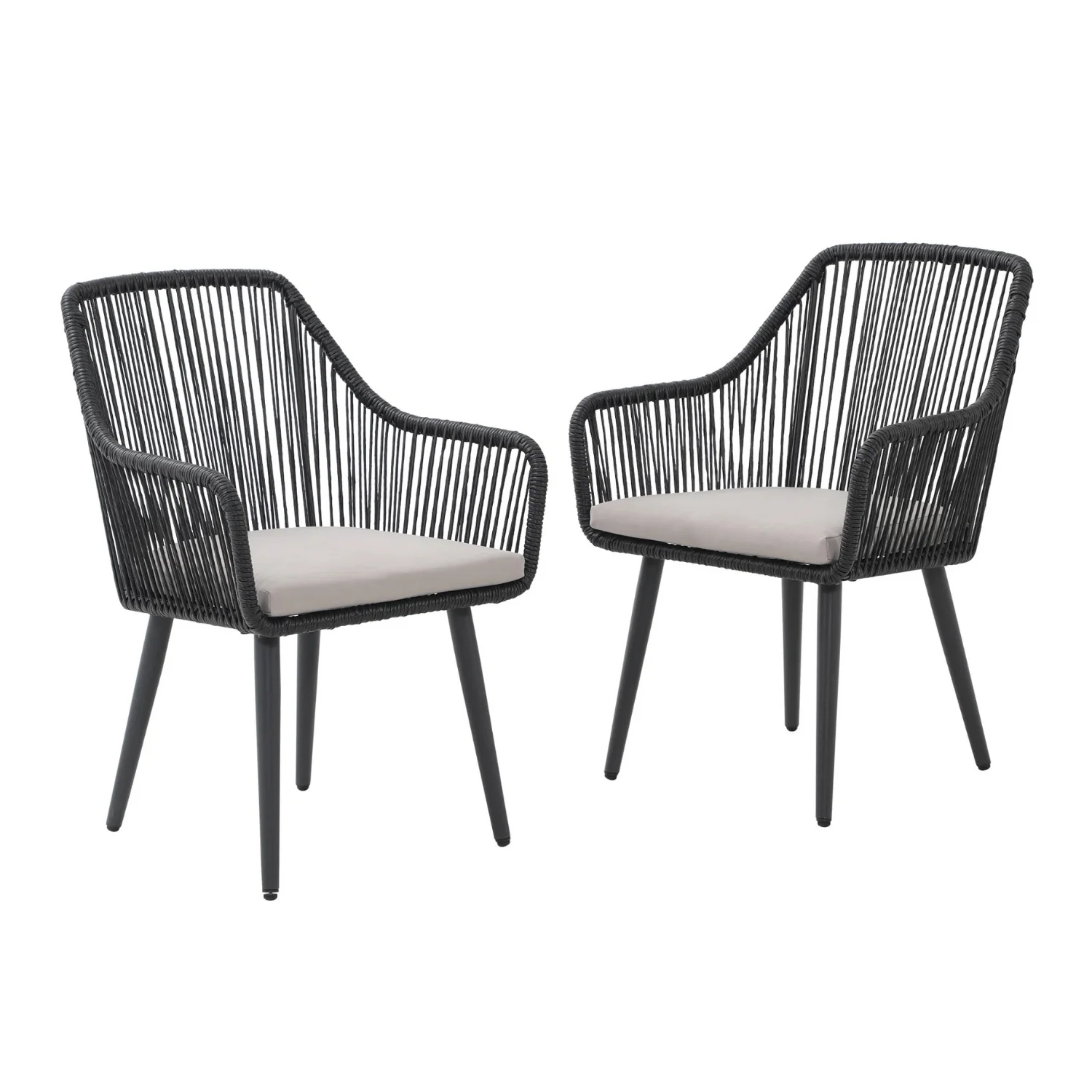 2-Piece Outdoor Rope Patio Dining Chairs - Image 11