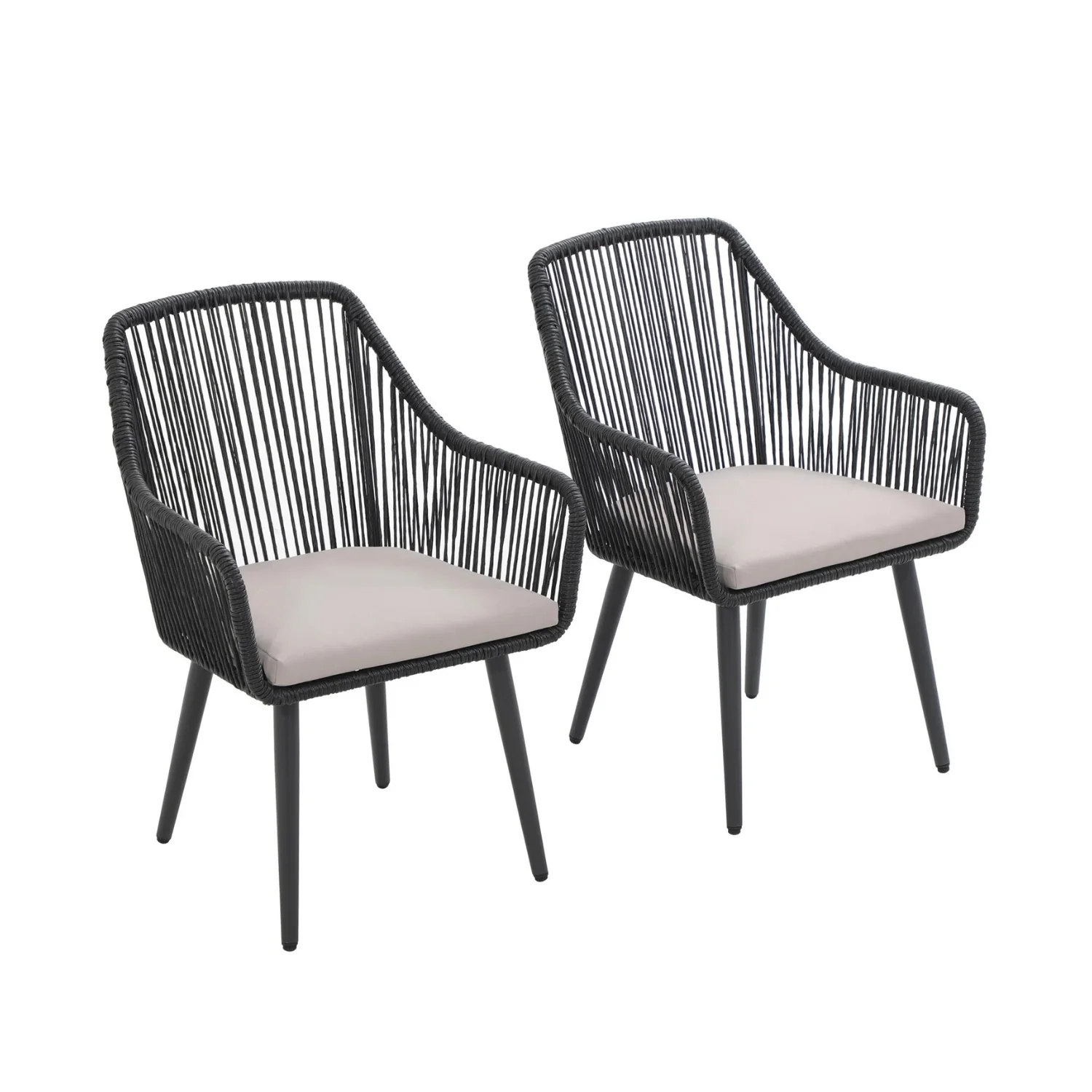2-Piece Outdoor Rope Patio Dining Chairs - Image 4