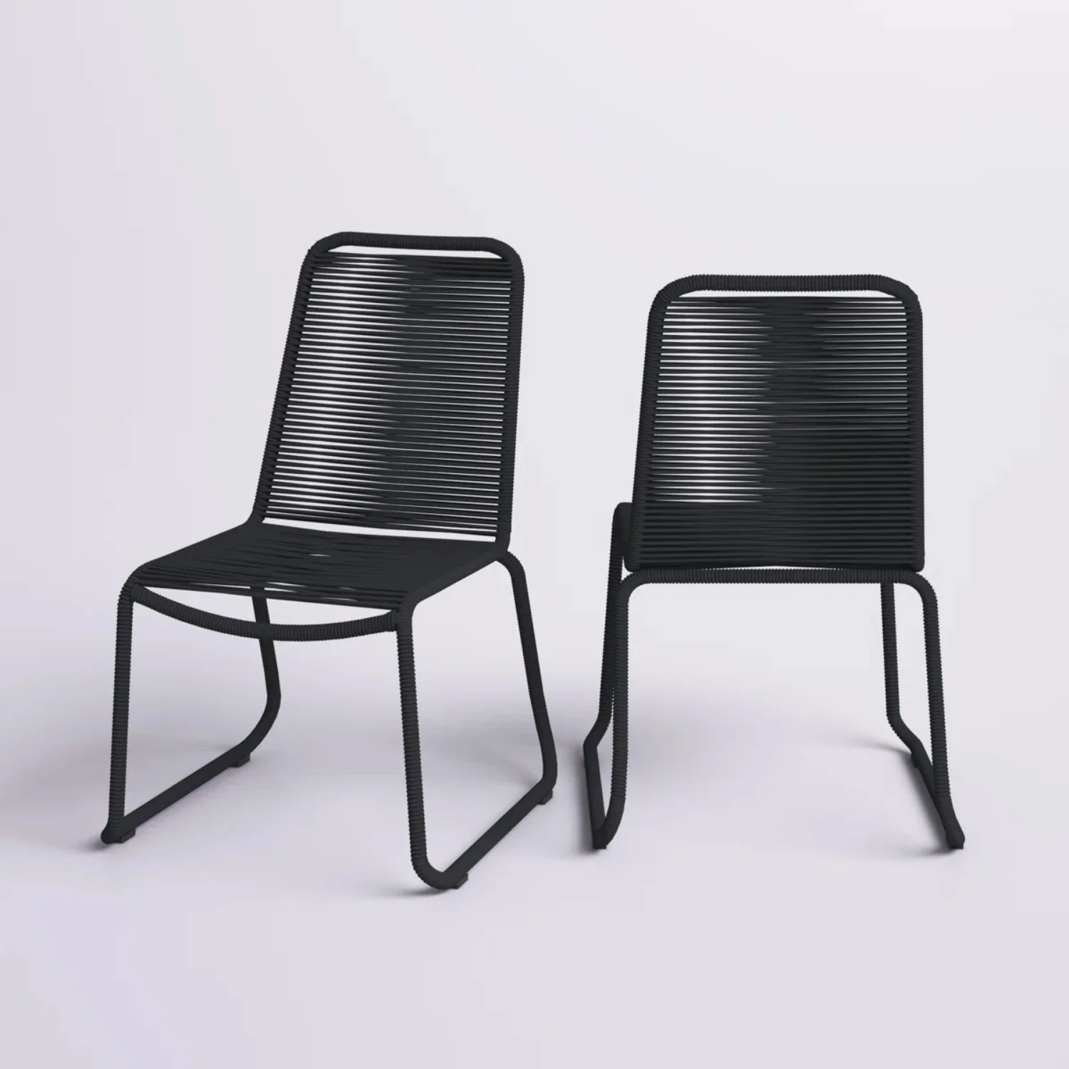2-Piece Outdoor Rope Patio Dining Chairs