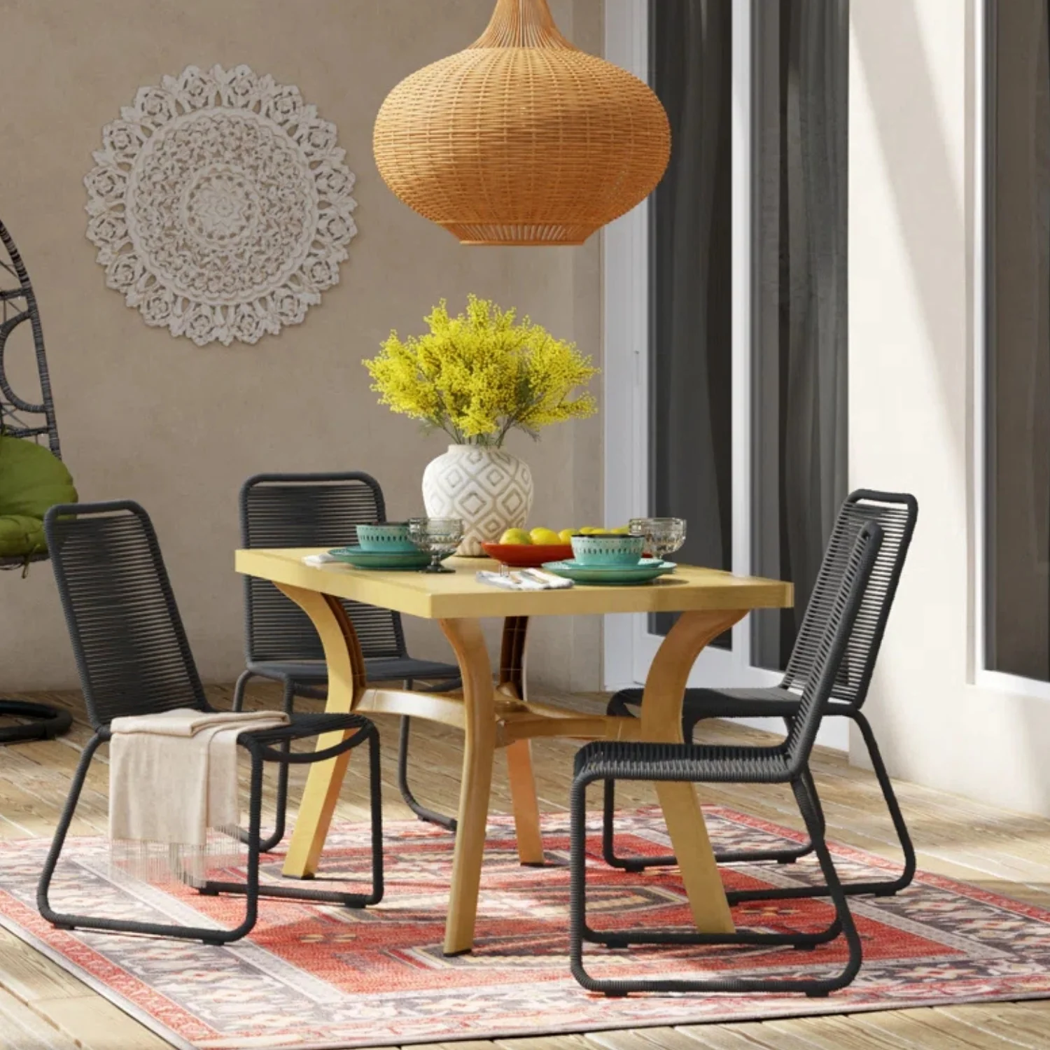 2-Piece Outdoor Rope Patio Dining Chairs - Image 9