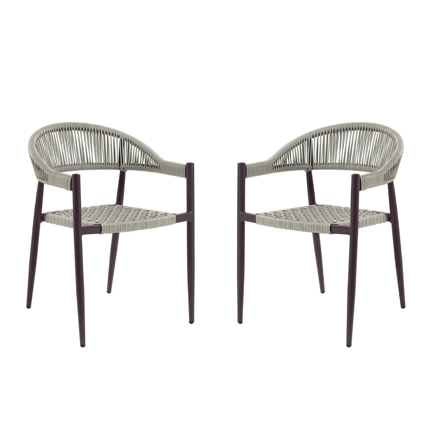 2-Piece Outdoor Rope Patio Dining Chairs - Image 4