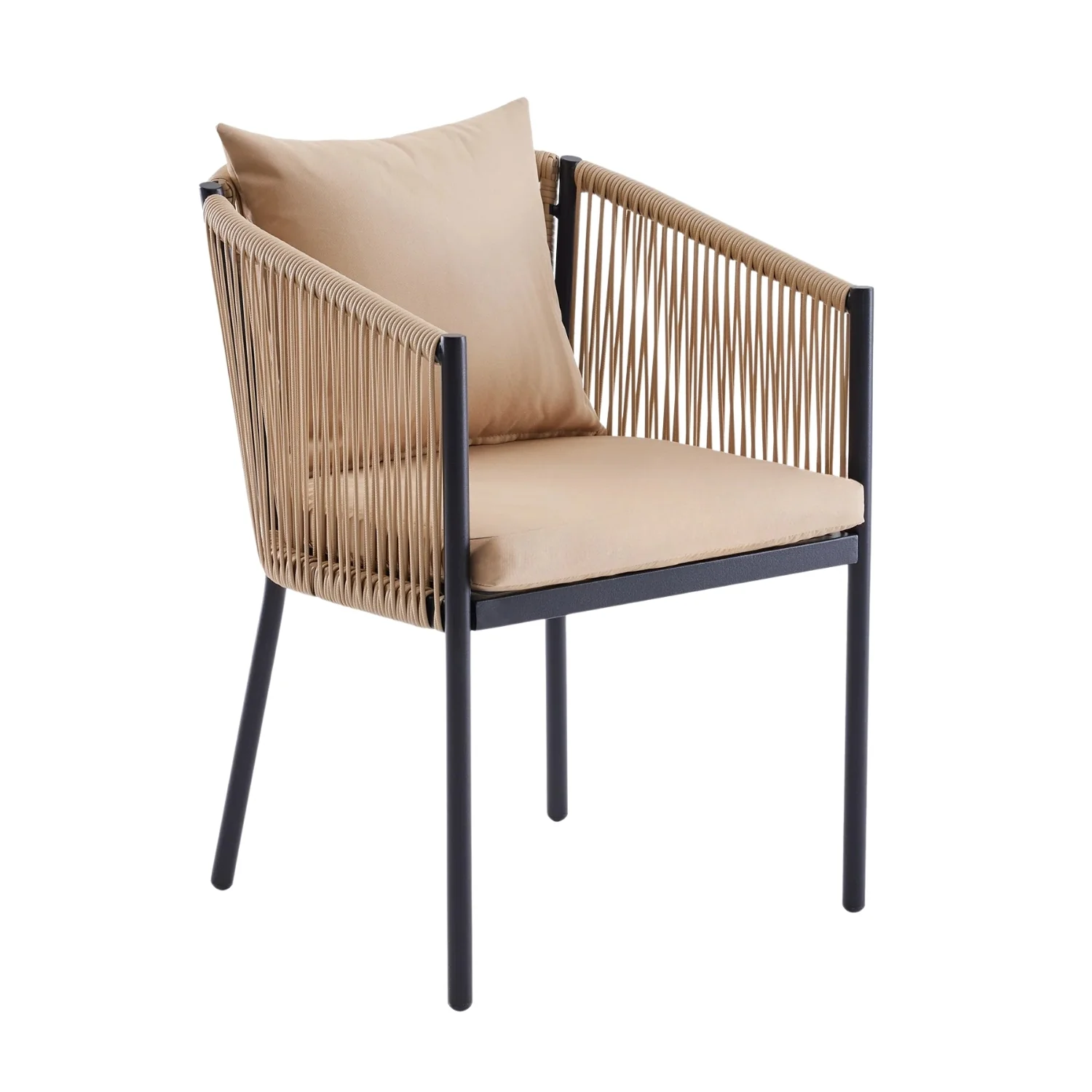 2-Piece Outdoor Rope Patio Dining Chairs - Image 3