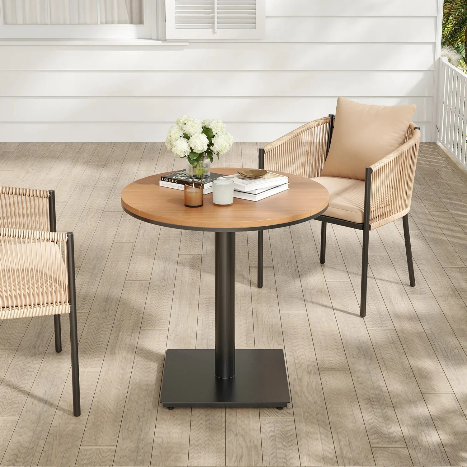 2-Piece Outdoor Rope Patio Dining Chairs - Image 6
