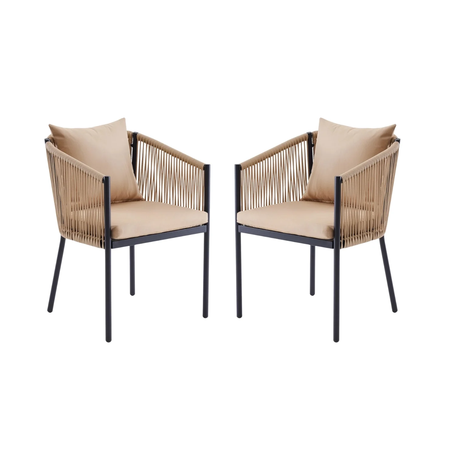 2-Piece Outdoor Rope Patio Dining Chairs - Image 7