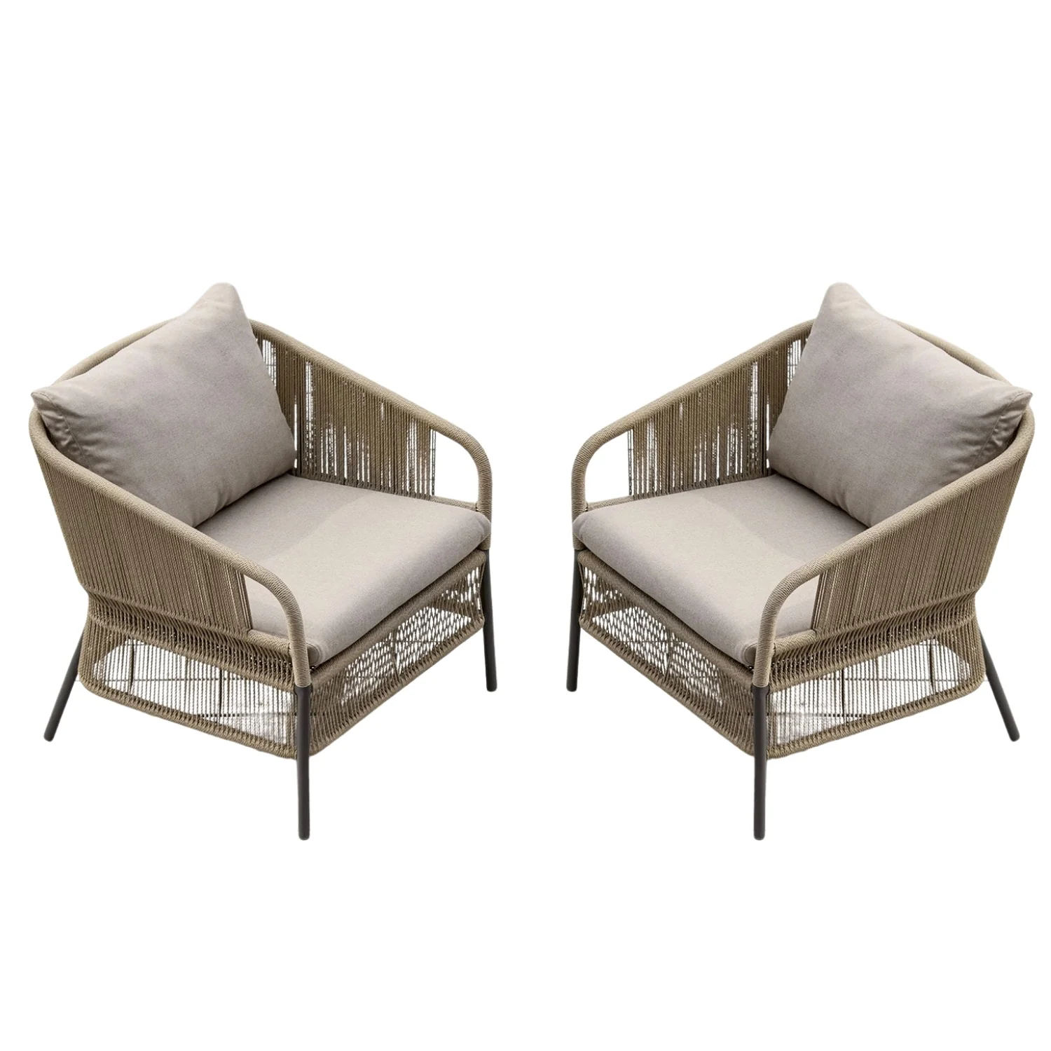 2-Piece Outdoor Rope Single Seater Sofa - Image 4