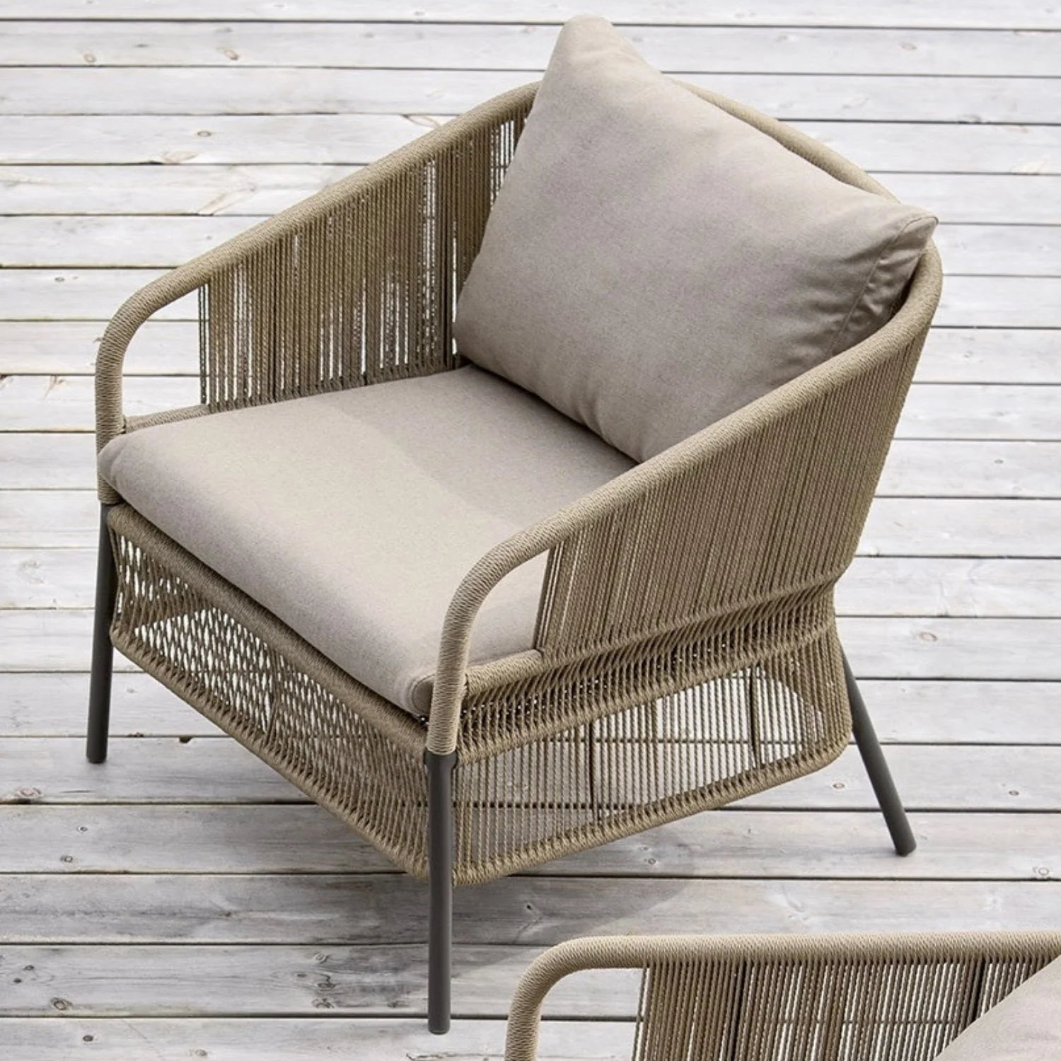 2-Piece Outdoor Rope Single Seater Sofa - Image 8