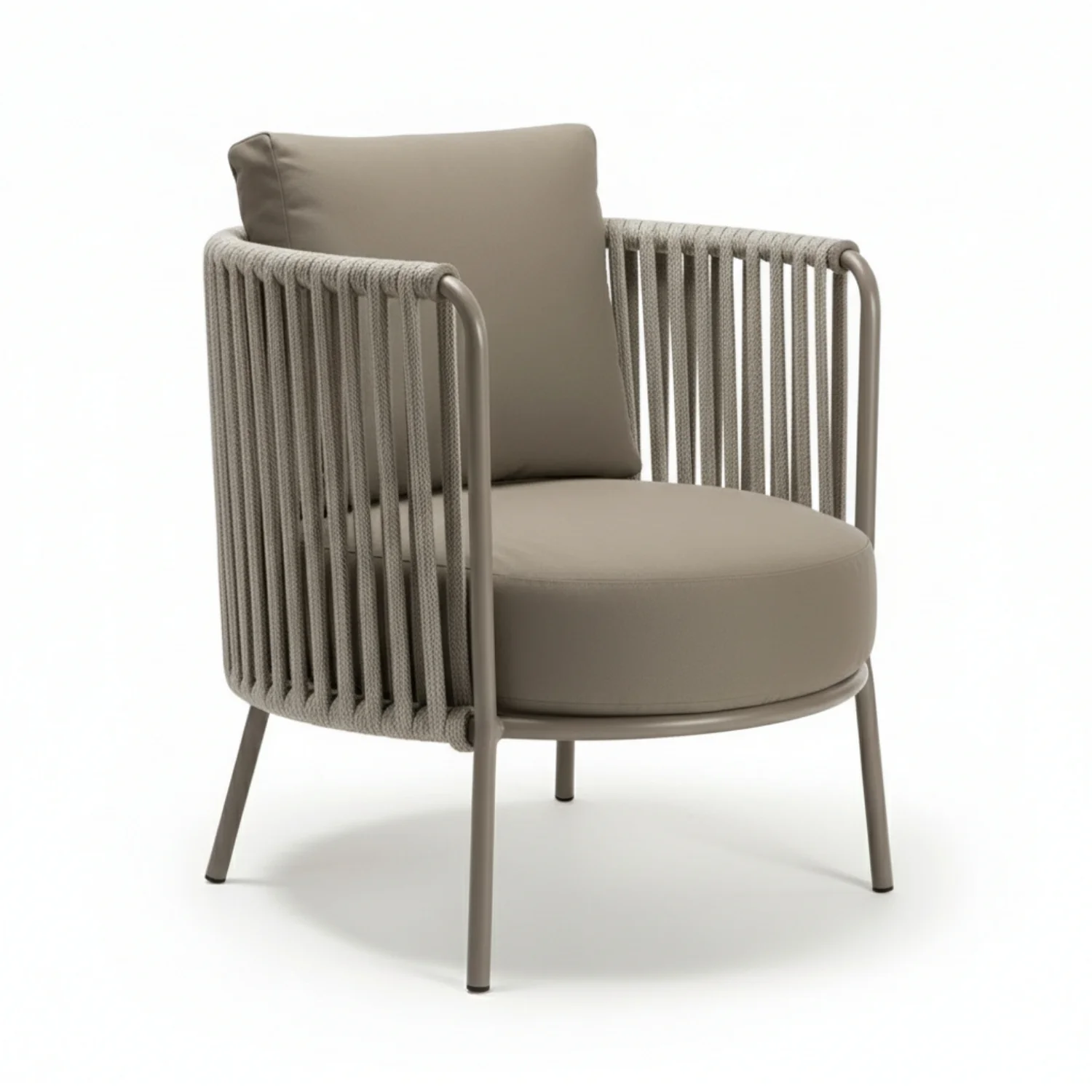 2-Piece Outdoor Rope Sofa Chairs (Grey) - Image 7