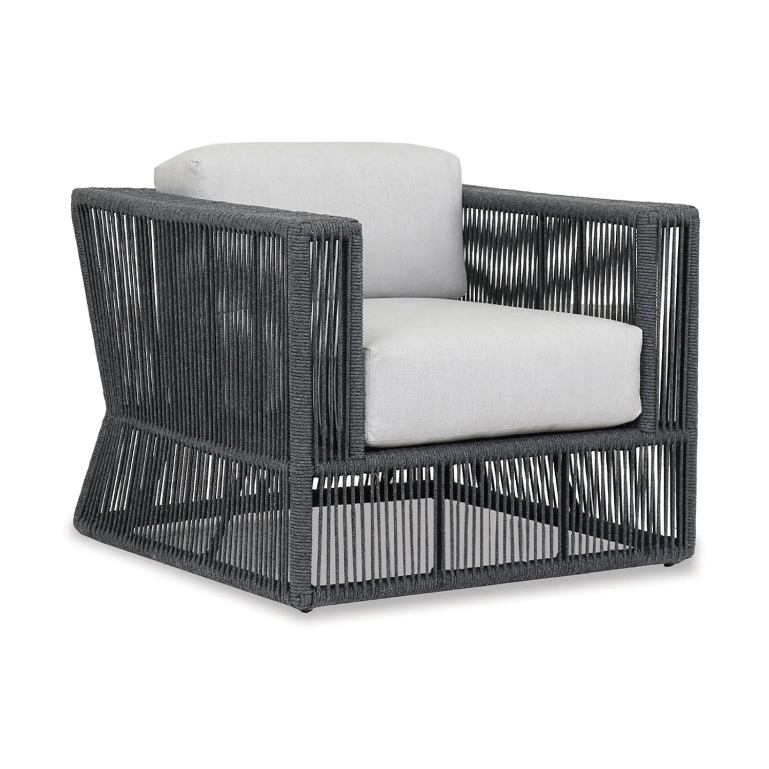 2-Piece Outdoor Rope Sofa Chairs (Grey & Off-White) - Image 8