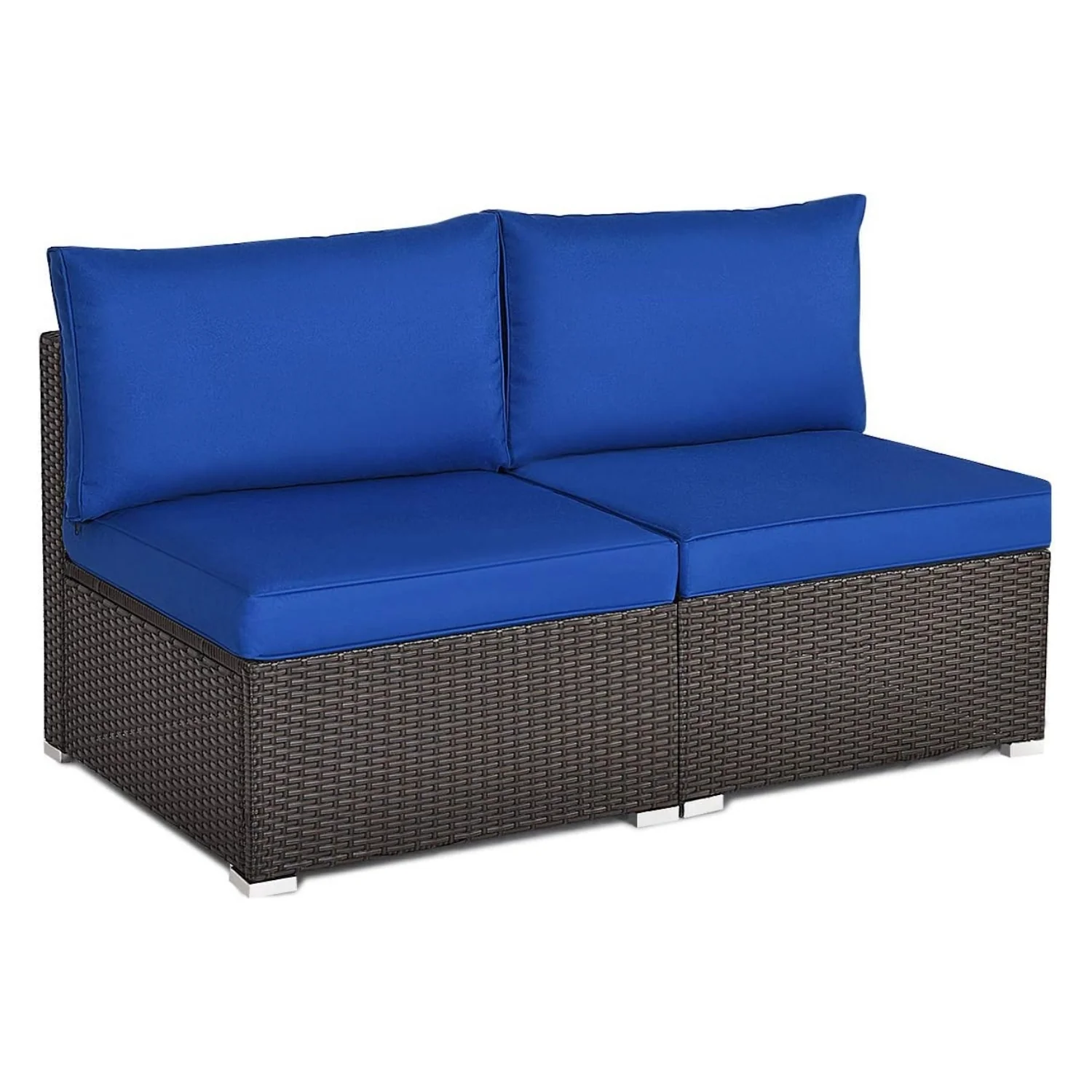 2-Piece Outdoor Wicker Armless Sofa - Image 3