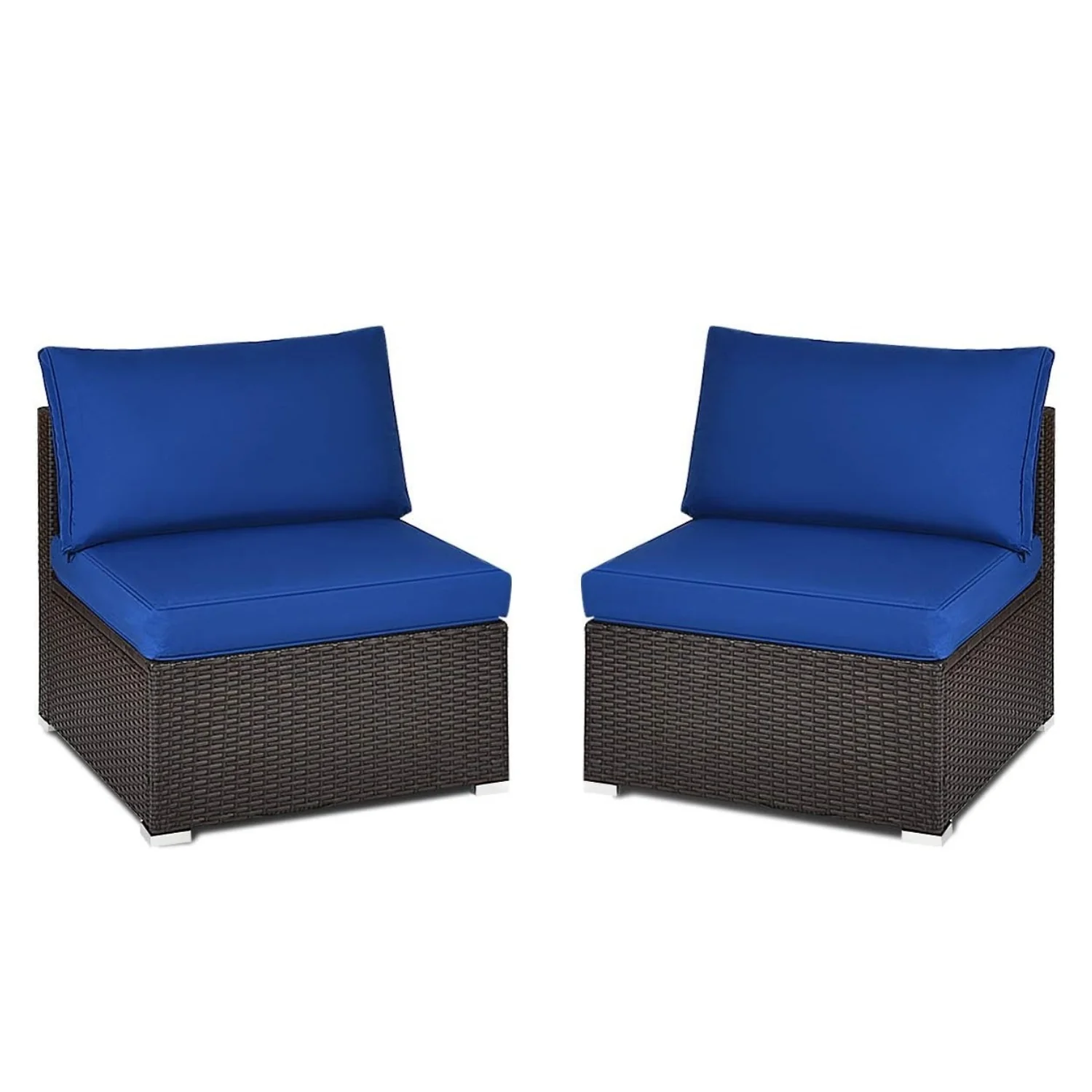 2-Piece Outdoor Wicker Armless Sofa - Image 4