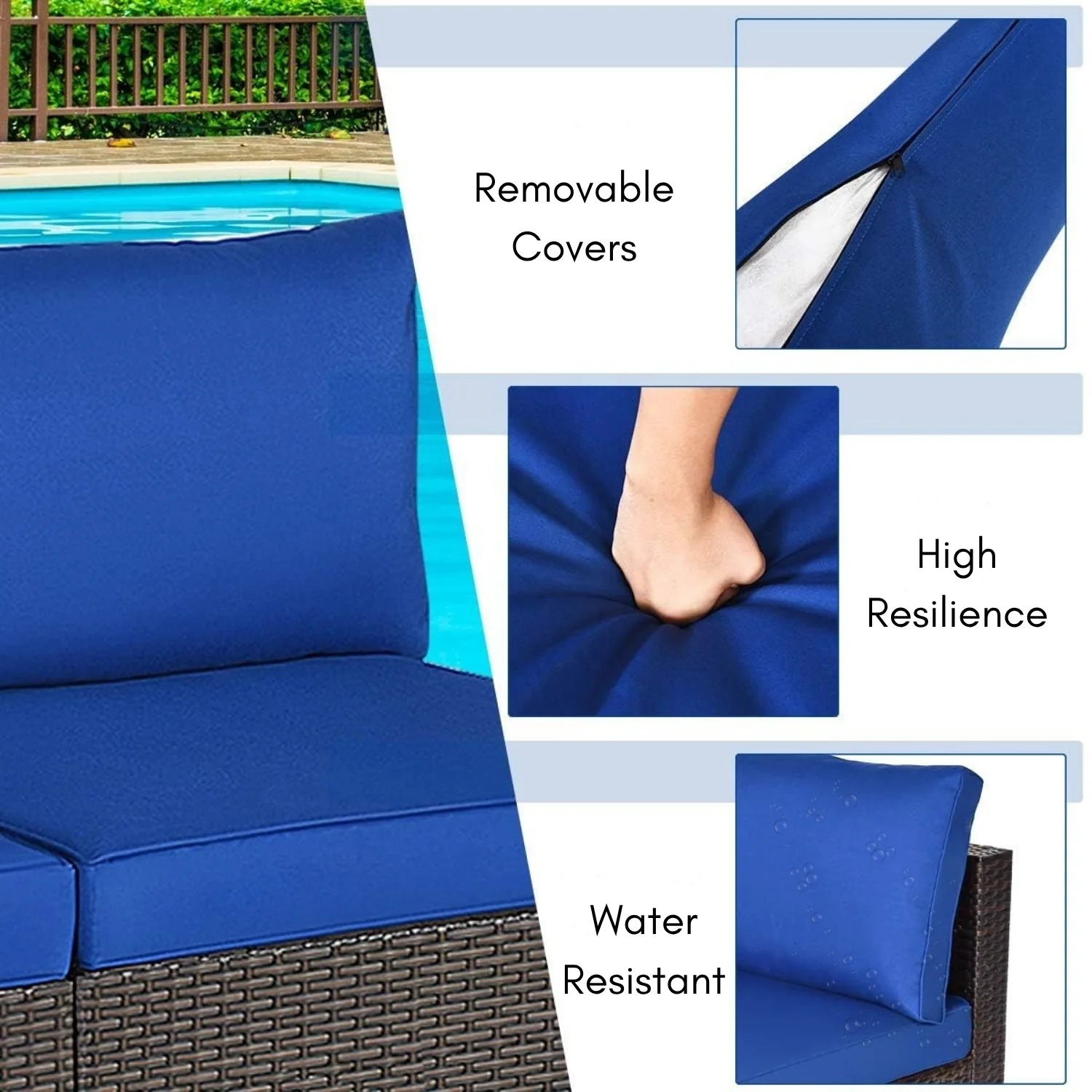 2-Piece Outdoor Wicker Armless Sofa - Image 6