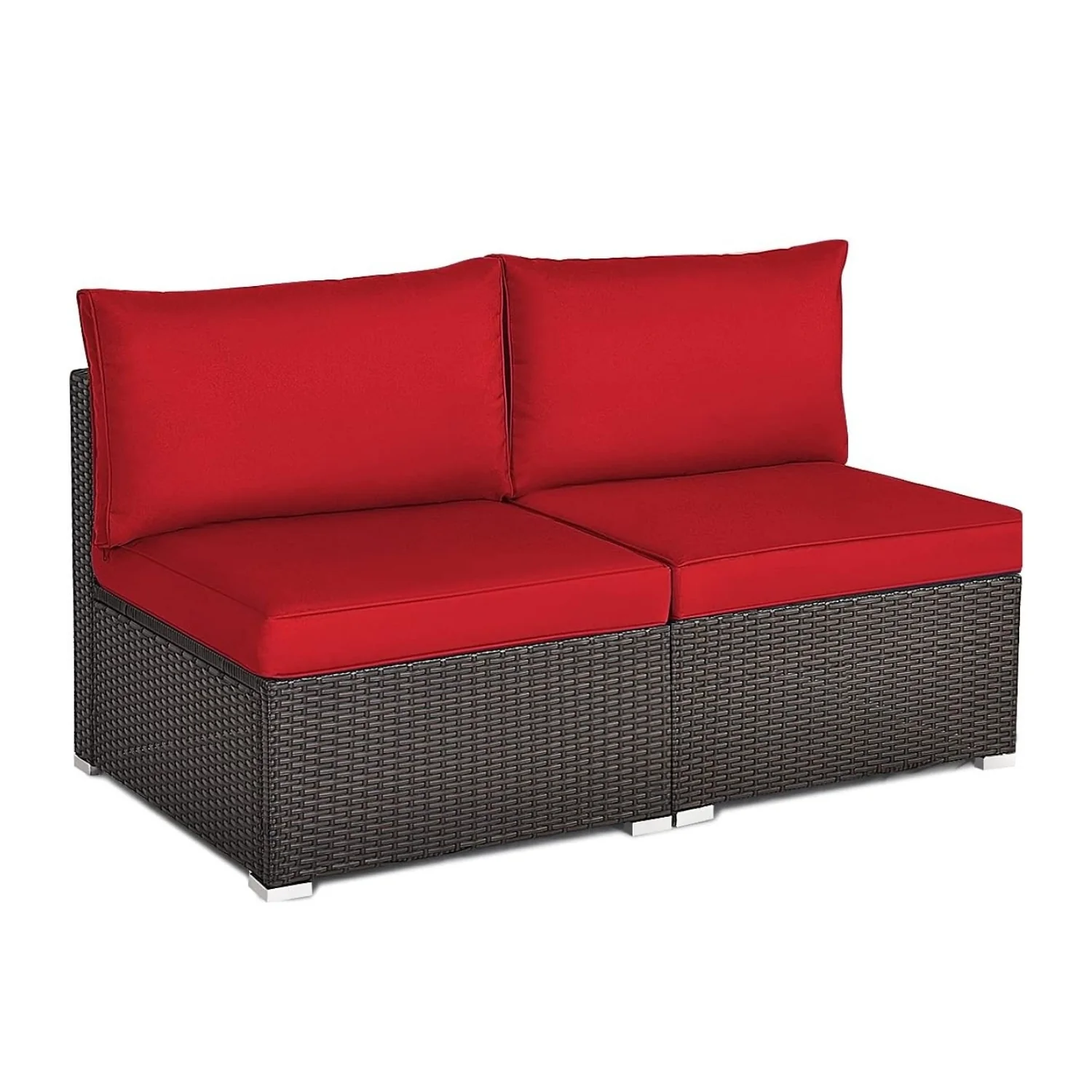 2-Piece Outdoor Wicker Armless Sofa - Image 3