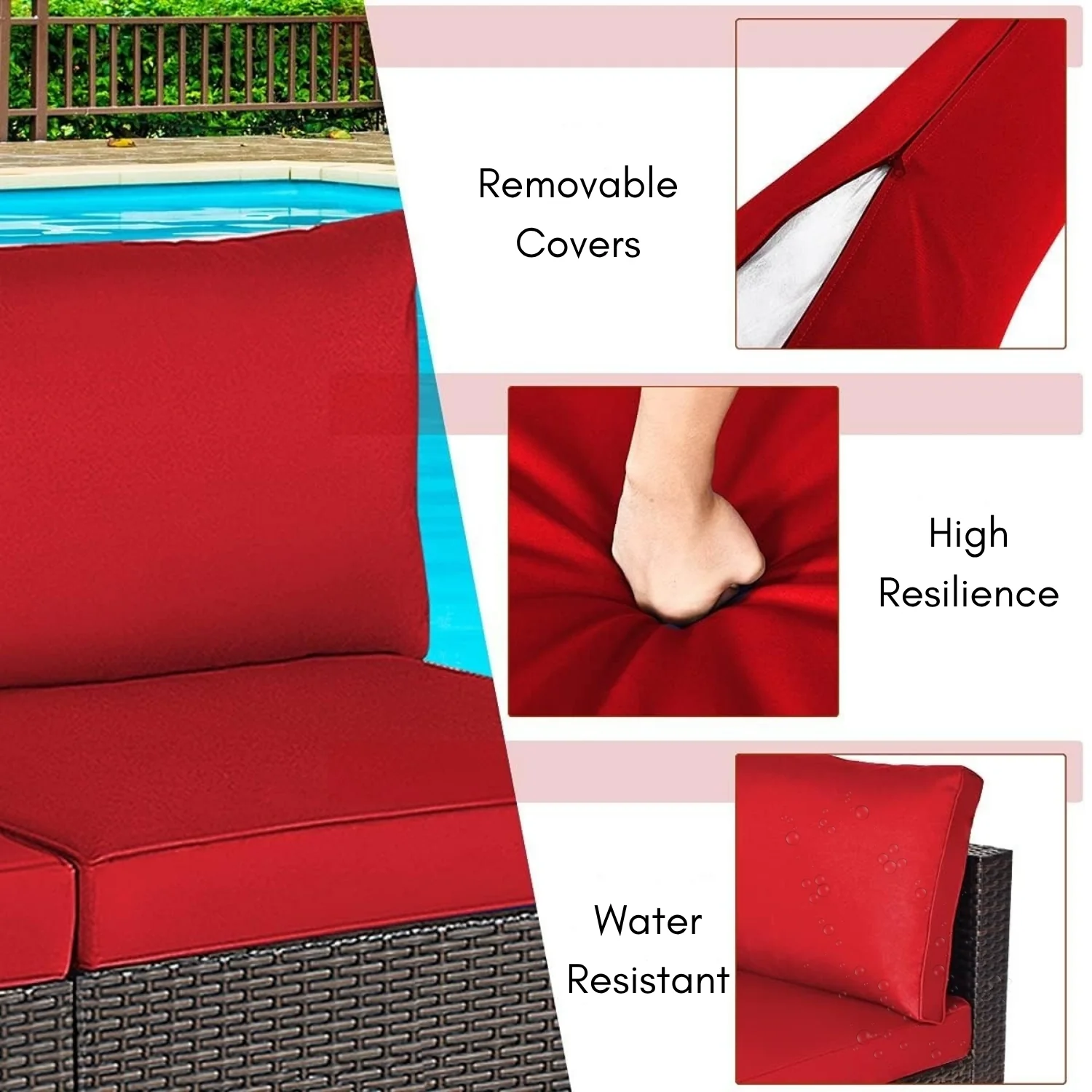 2-Piece Outdoor Wicker Armless Sofa - Image 6