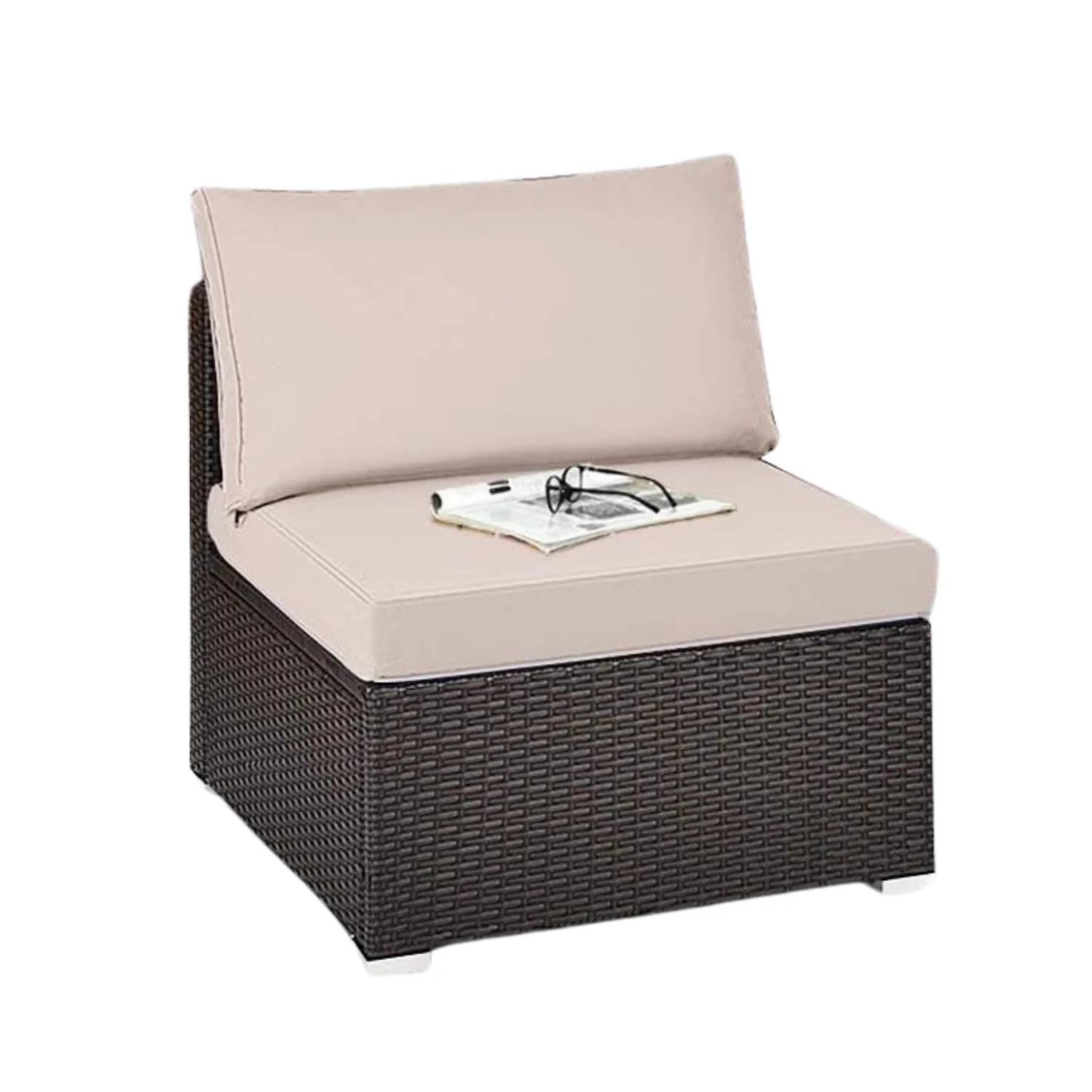 2-Piece Outdoor Wicker Armless Sofa - Image 8