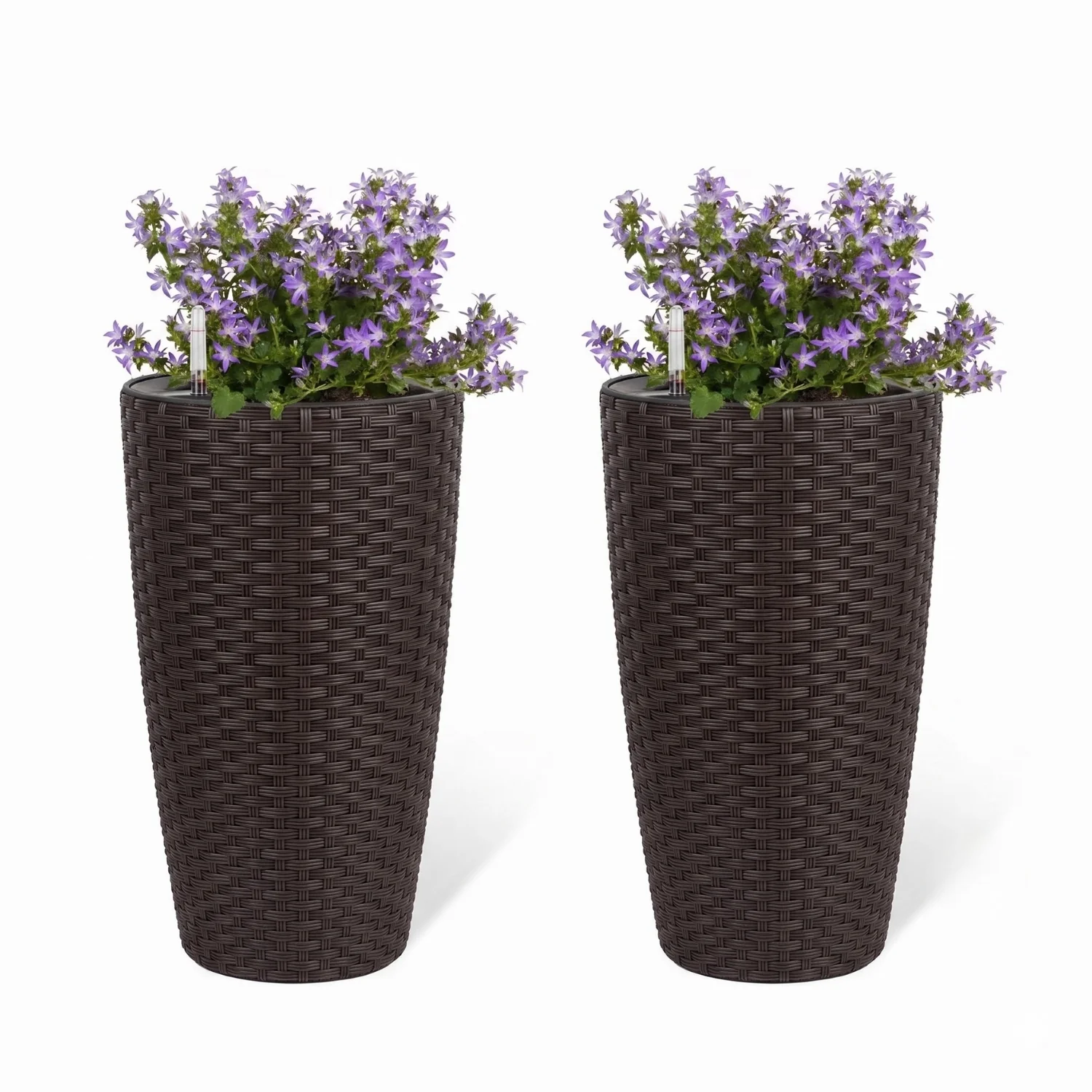 2-Piece Outdoor Wicker Planter Set (Dark Brown) - Image 6