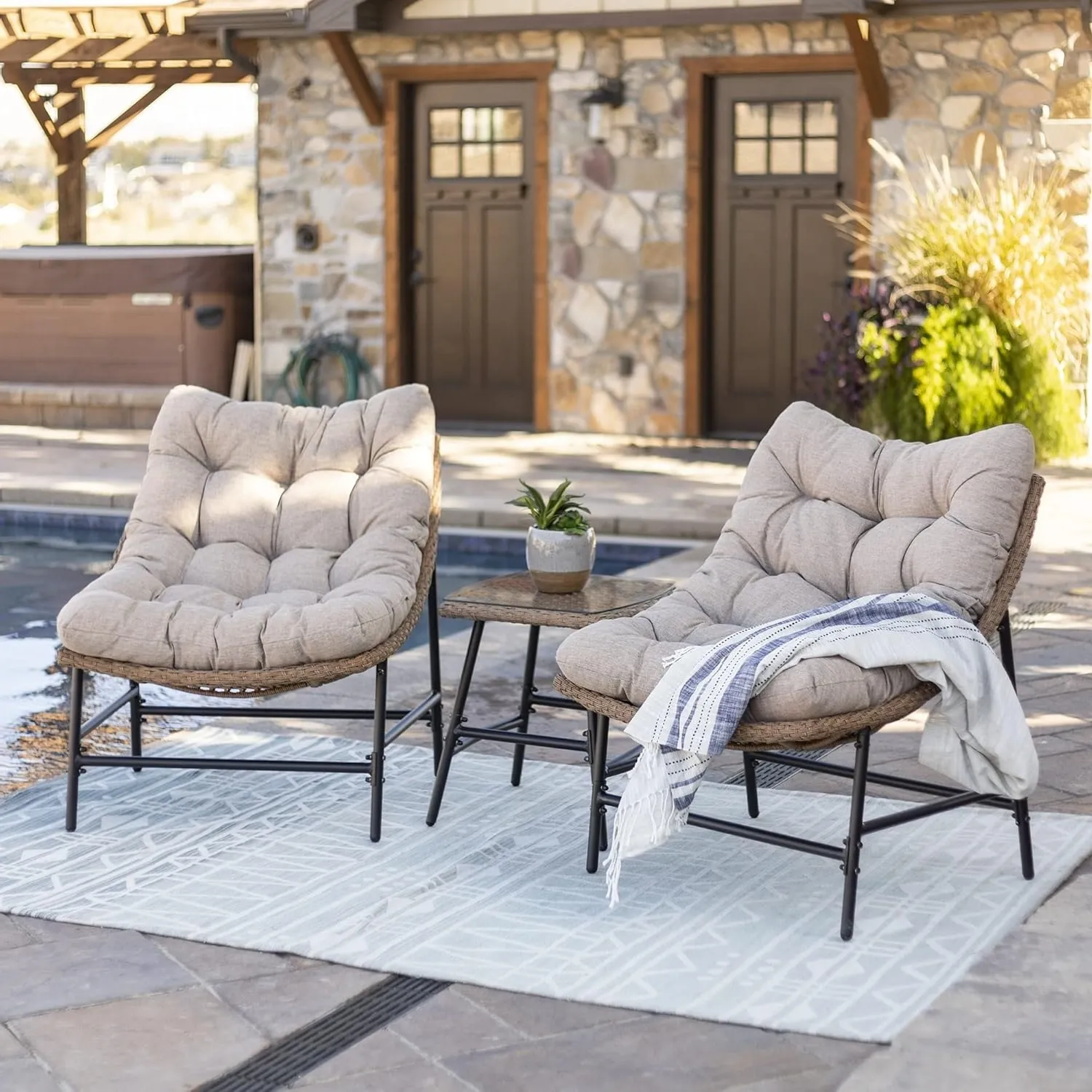 3 Piece Garden Outdoor Patio Furniture Set - Image 9