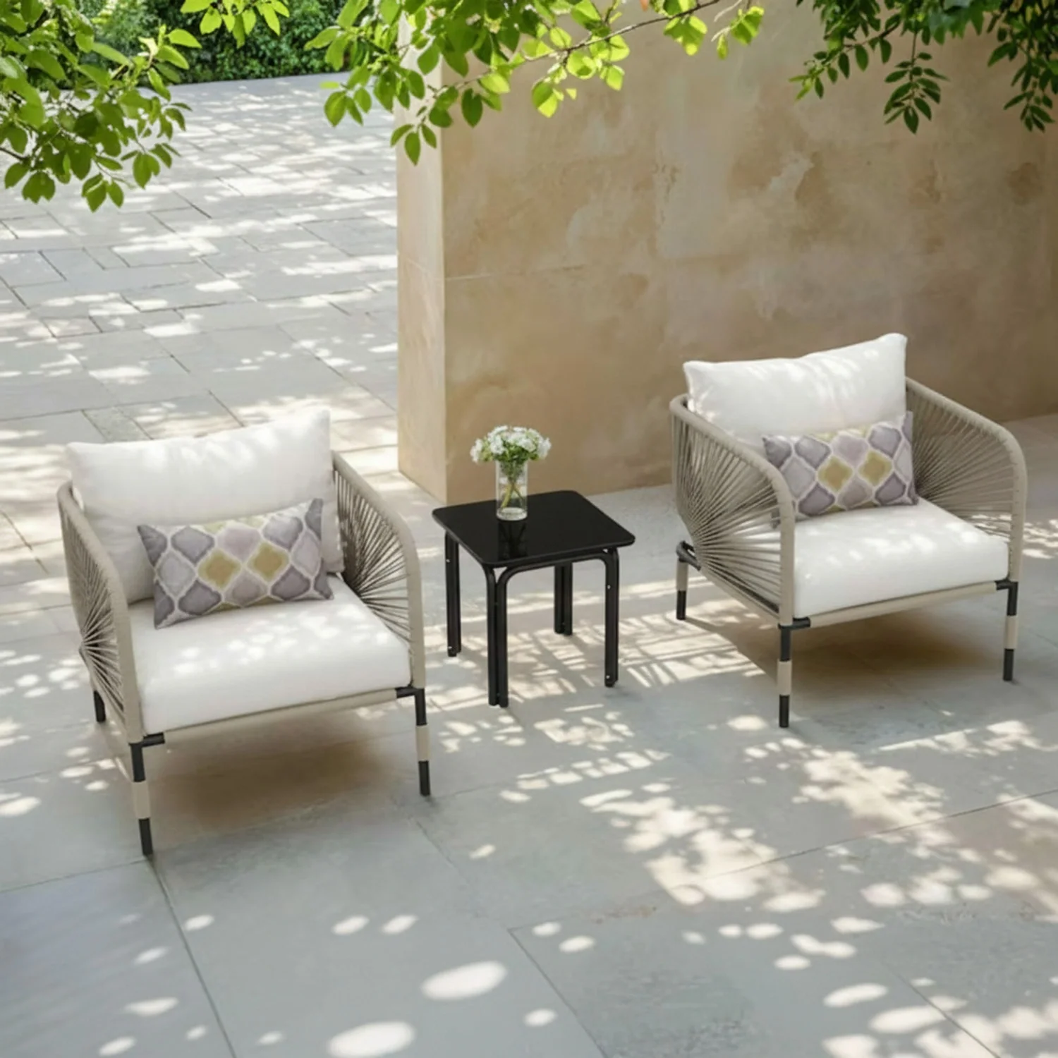3 Piece Garden Outdoor Rope Patio Set - Image 8
